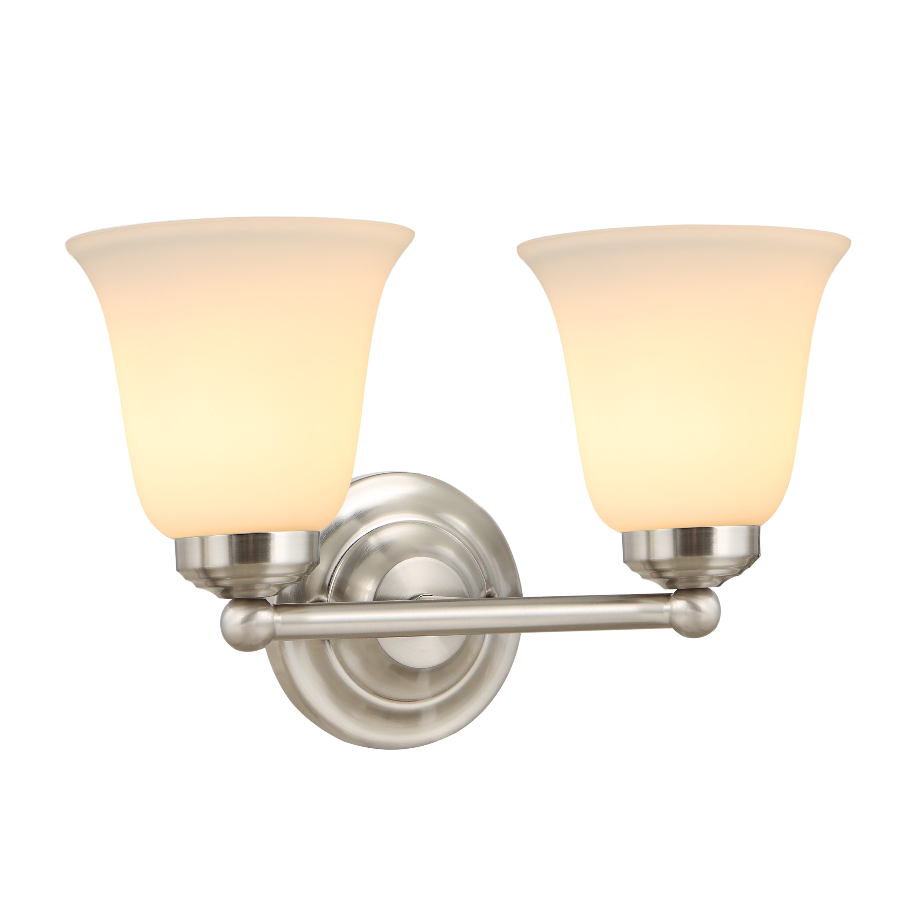 Aspen Creative Corporation 62291-1 13.5-in 2 -Light Satin Nickel Transitional Vanity light