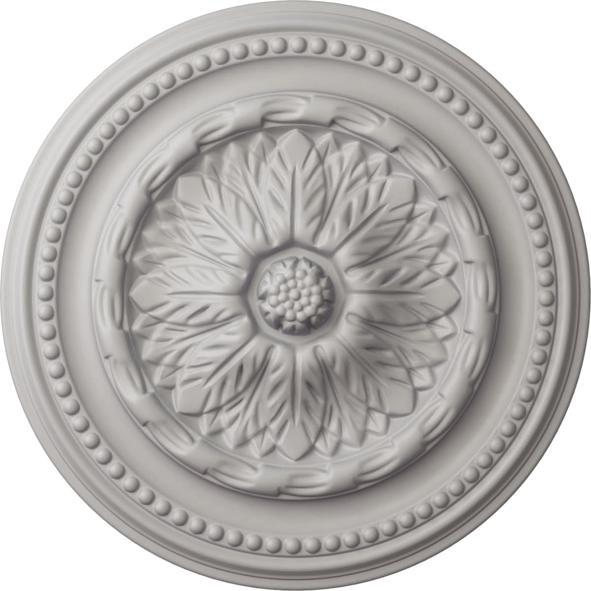 Ekena Millwork CM15CHUWF Chester 15.75-in W x 15.75-in L Painted Ultra Pure White Polyurethane Whole Ceiling Medallion