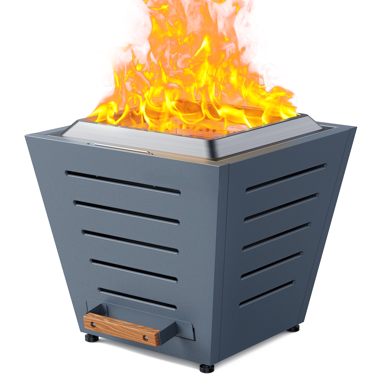 Legacy Heating CYBERPIT-SL-HB-LW 20-in W Haze Blue Steel Wood-Burning Fire Pit