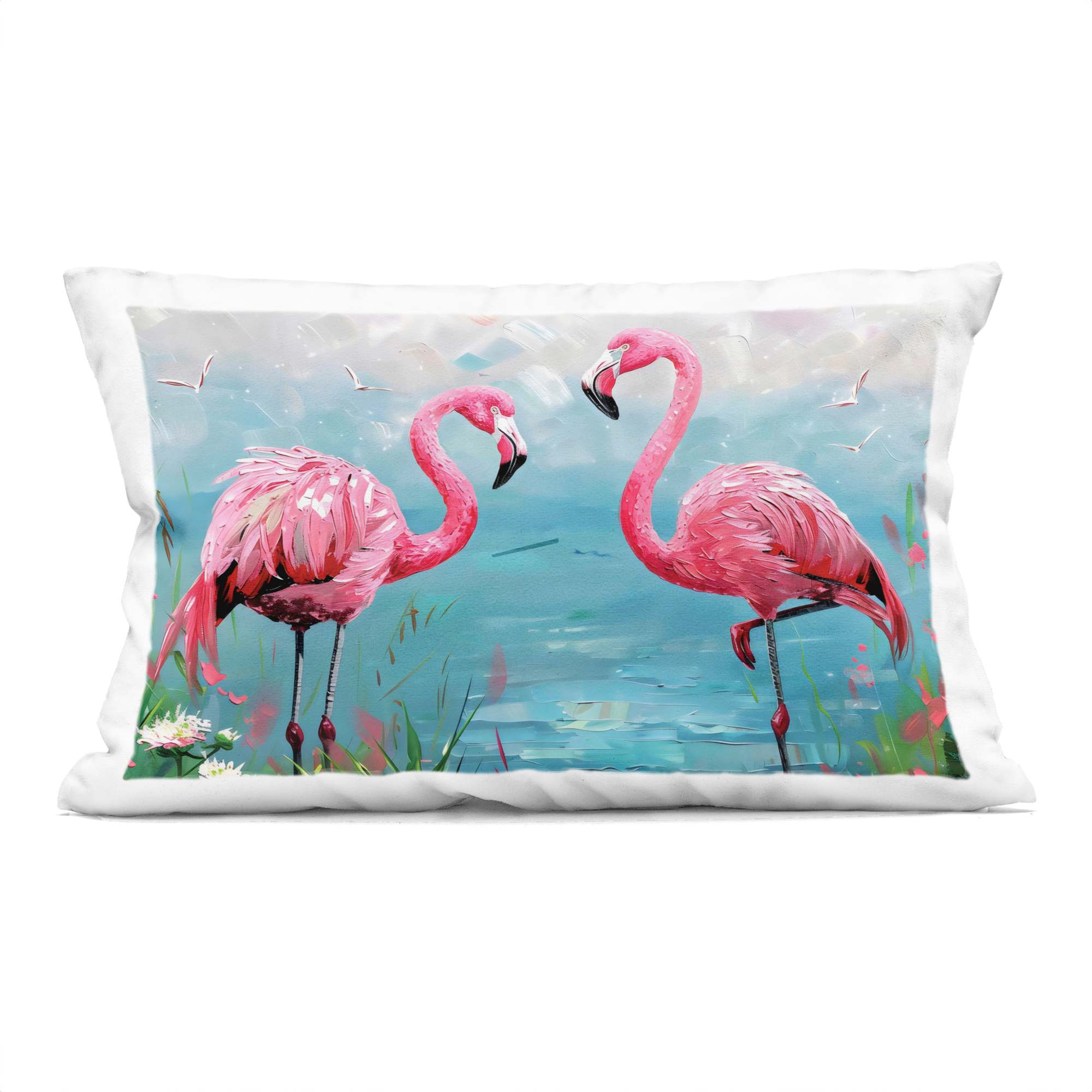 Stupell Industries PLQ-772-RCW-14X20 Flamingo Lagoon Duo Decorative Printed Throw Pillow design by LSR Design Studio 14 x 7 x 20