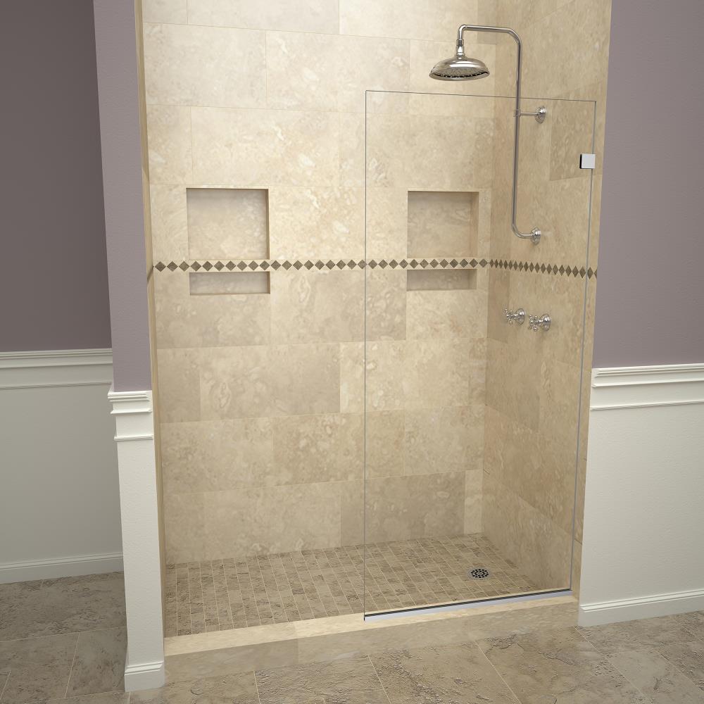 Redi Screen 23VCPNF02476 Polished Chrome 76-in Semi-frameless Fixed Shower Door
