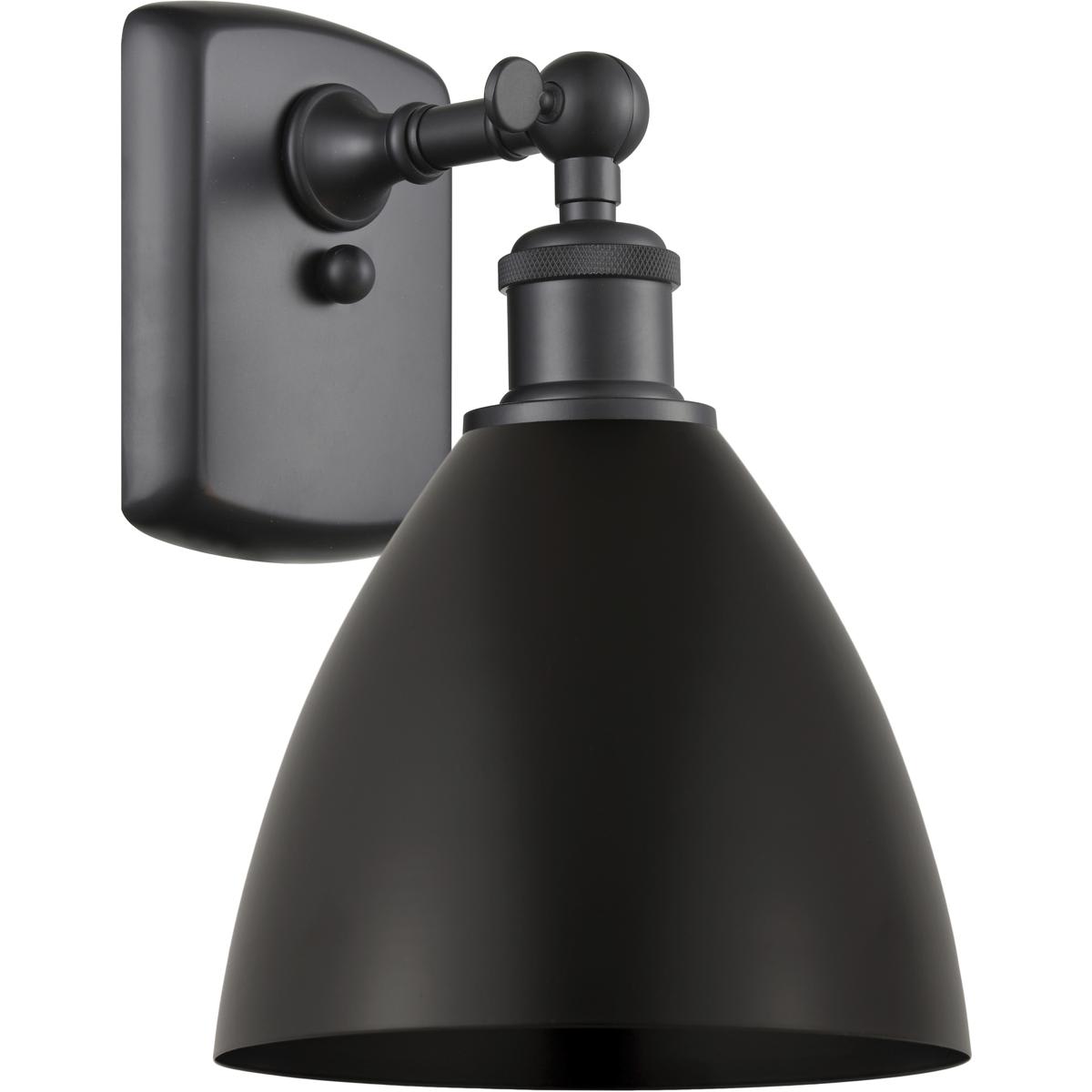 Innovations Lighting  516-1W-BK-MBD-75-BK Ballston Dome 1 Light 8 inch Matte Black Sconce Wall Light