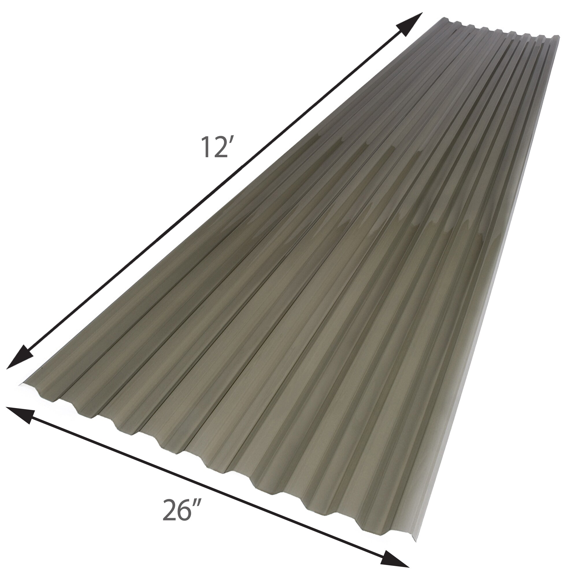 SUNTUF Suntuf 2-ft x 12-ft Corrugated Solar Grey Polycarbonate plastic Roof Panel