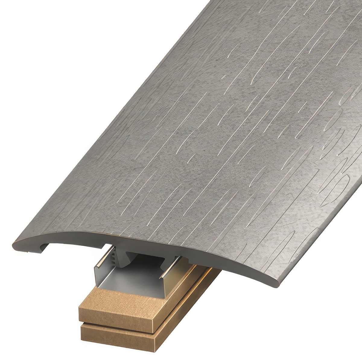 Versatrim SLT-113514 Rock TerraCore Lucida-Rock TerraCore-Holland Gray Prefinished 0.25-in T x 2-in W x 94-in L PVC 3-in-1 T-moulding/Reducer/Endcap