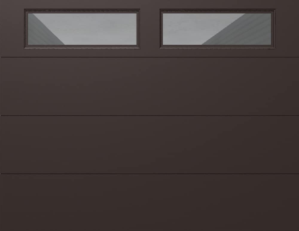 Wayne Dalton WD9605FBC97 Classic Steel Model 9605 9-ft x 7-ft Insulated Brown Single Garage Door with Windows