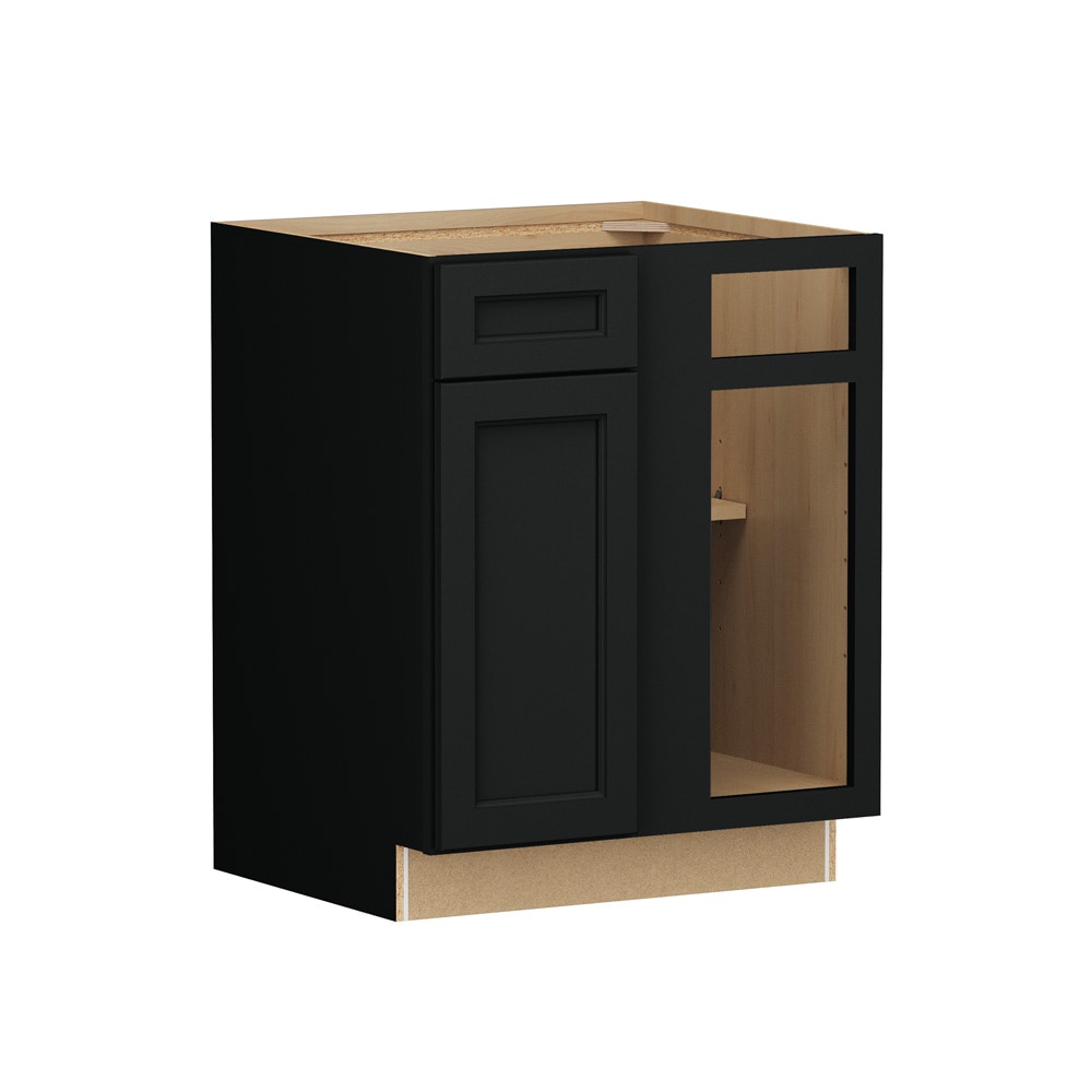 Shenandoah Glasson 36-in W x 34.5-in H x 24-in D Black Painted Blind Base Fully Assembled Cabinet Recessed Panel Transitional