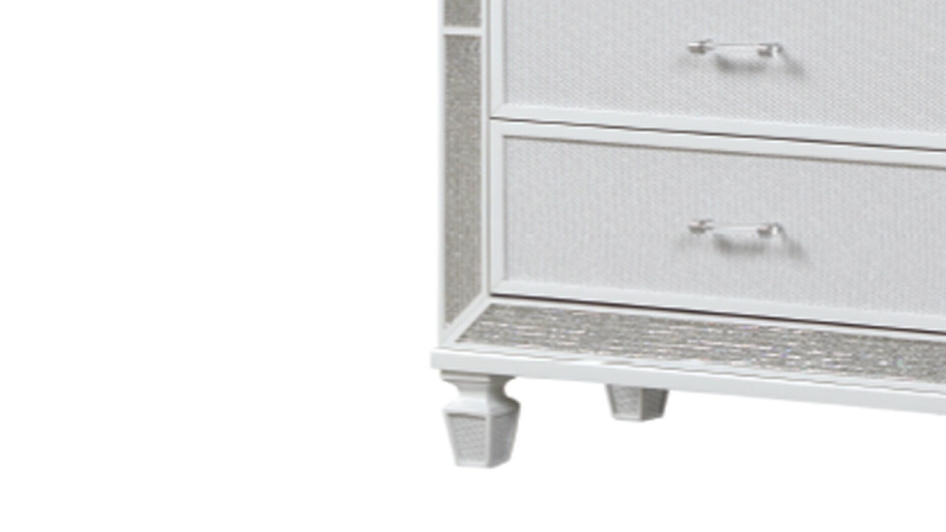 White Glam 7-Drawer Dresser with Mirror and Crystal Accents