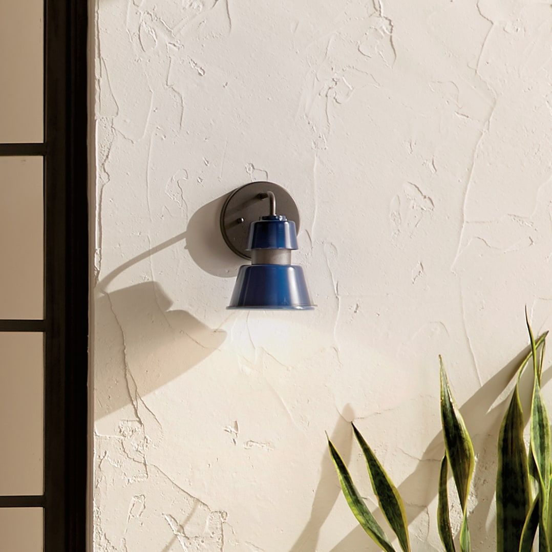 Kichler 59000CBL Lozano 1 -Light 8-in H Blue Hardwired Outdoor Wall Light
