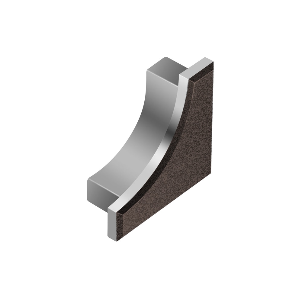 Schluter Systems E/AHK1S/TSDA Dilex-AHK 0.5-in W x 1.0-in L Dark anthracite textured color-coated aluminum Aluminum End caps Tile Edge Trim
