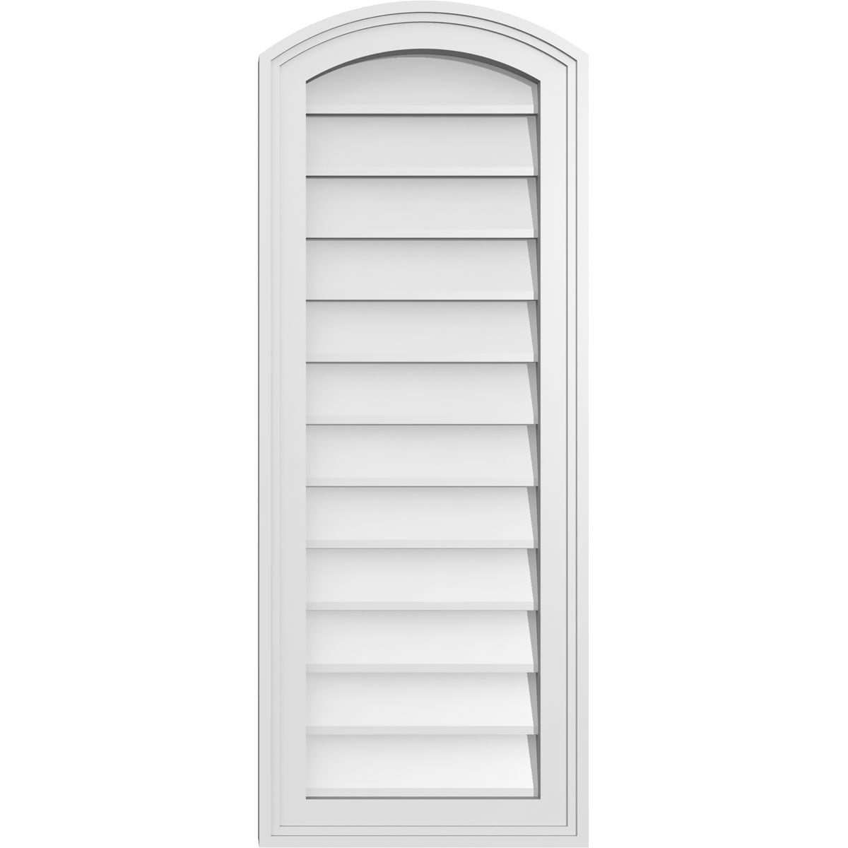Ekena Millwork GVPAR14X3602SN 14-Inches x 36-Inches Off-white Round top PVC Gable Louver Vent
