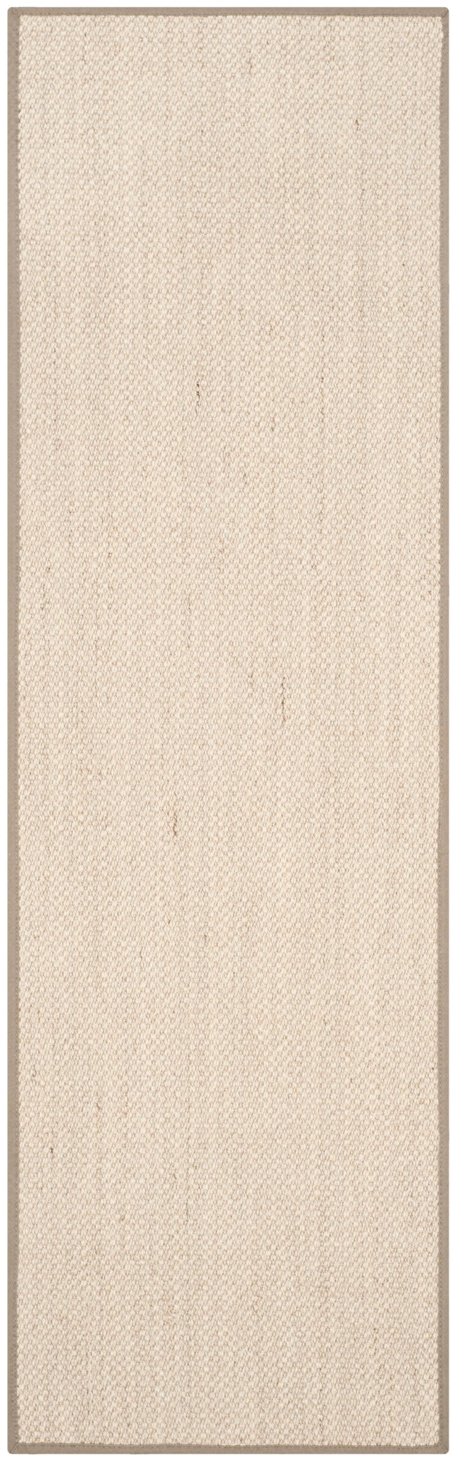Safavieh NF143E-212 Natural Fiber Pines 2 x 12 (ft) Loomed Sisal Marble/Khaki Rectangular Indoor Solid Coastal Runner rug