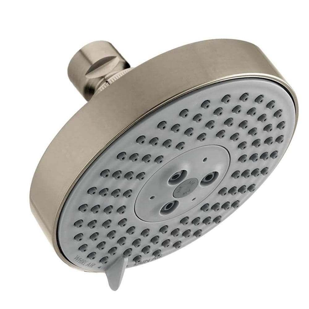 Hansgrohe Raindance Brushed Nickel Round Rain Fixed Shower Head 2-GPM ...