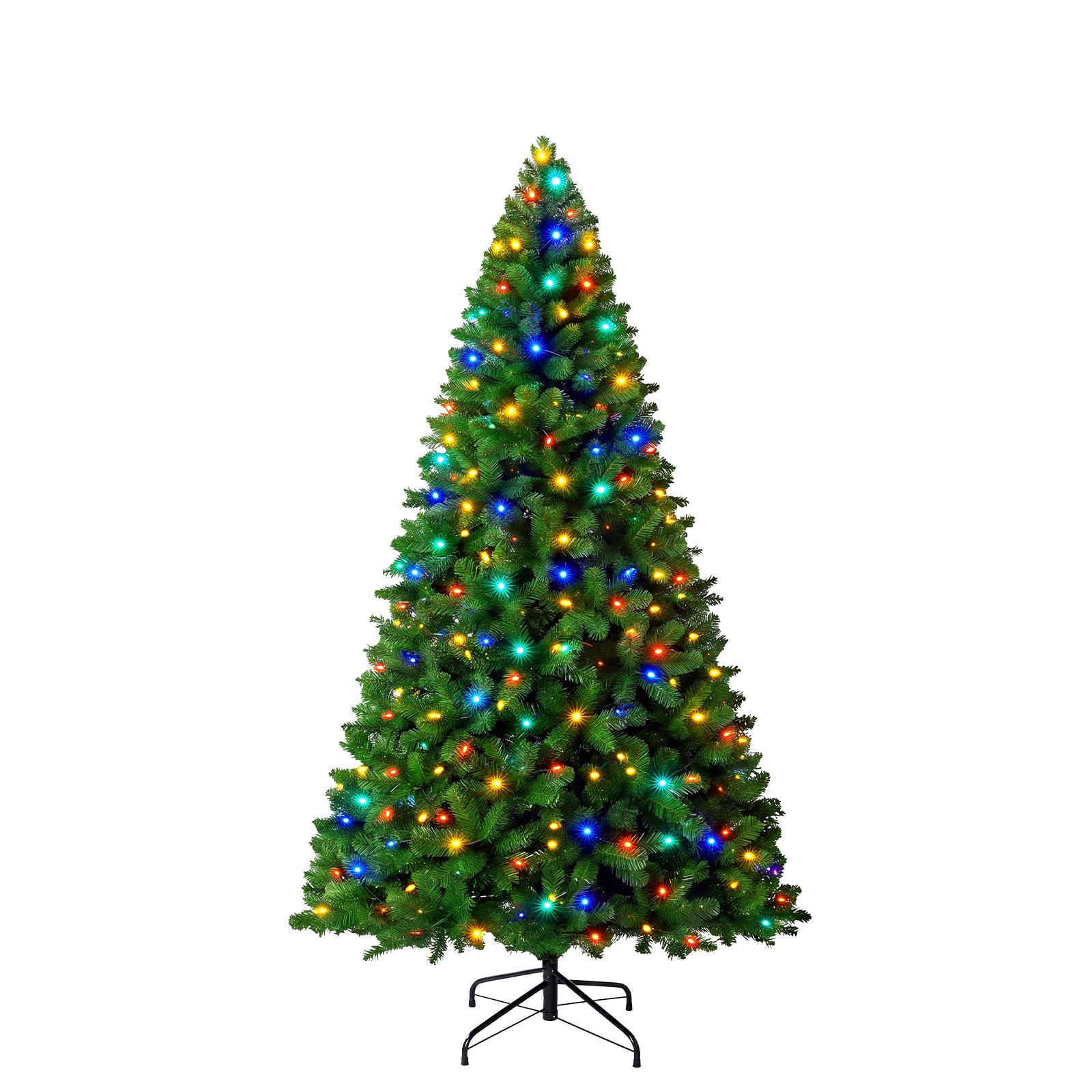 Sweetcrispy 6ft Pre-lit Full Green Christmas Tree with 250 Multi-Color LED Lights and 700 Branch Tips