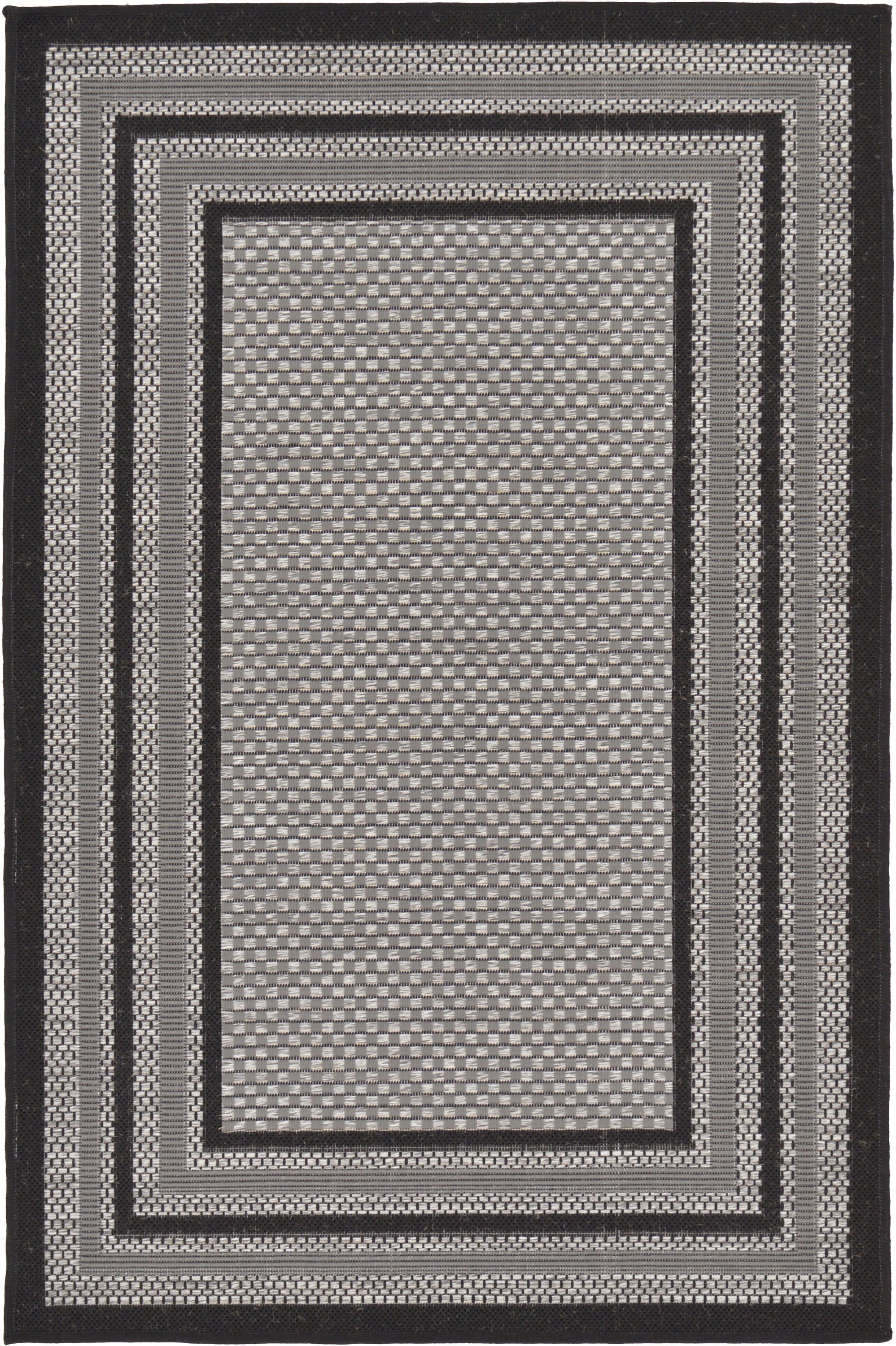 Versatile Gray Outdoor 3'3" x 5'1" Rectangular Synthetic Rug