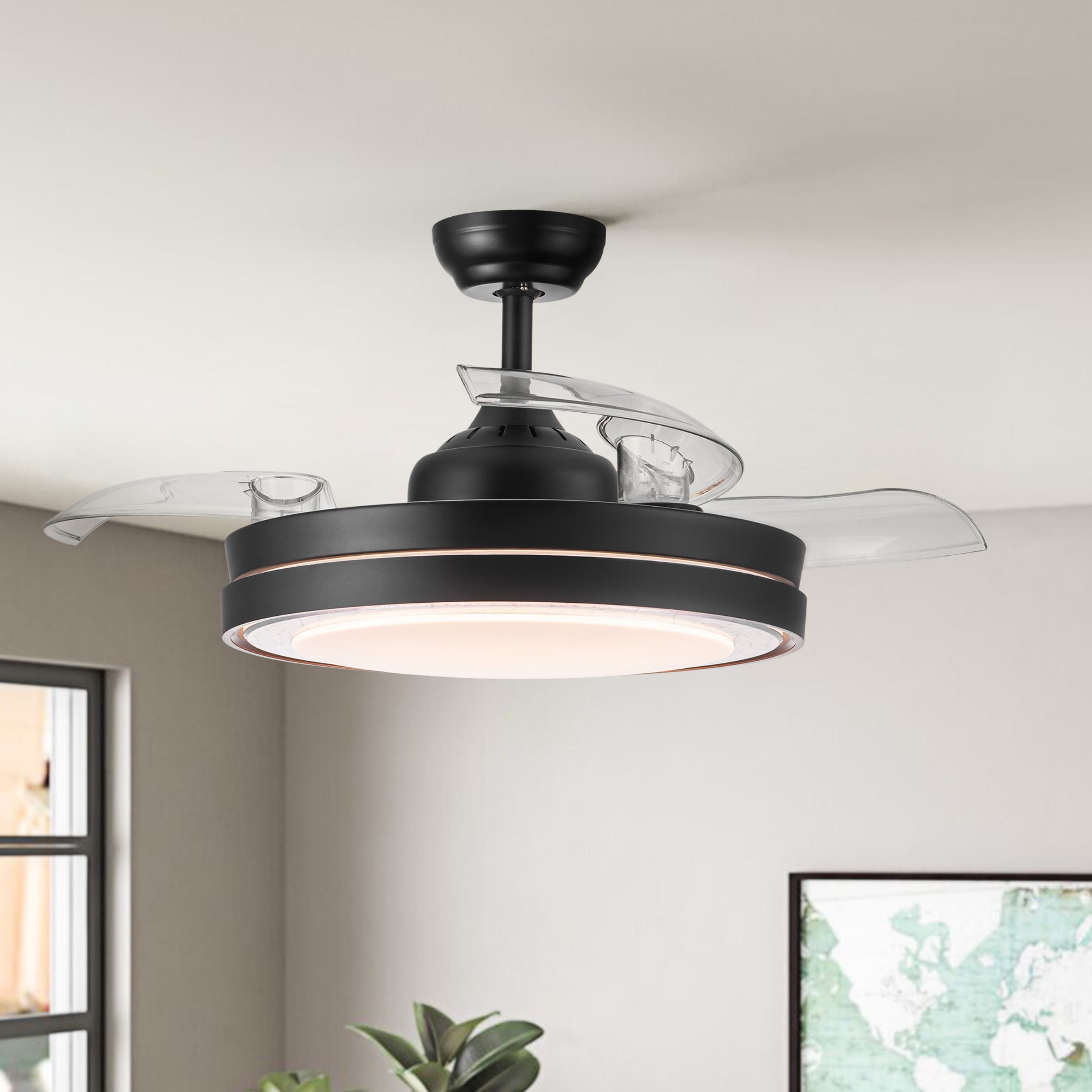 WELLFOR 42-in integrated LED Retractable Ceiling Fan with Lighting 