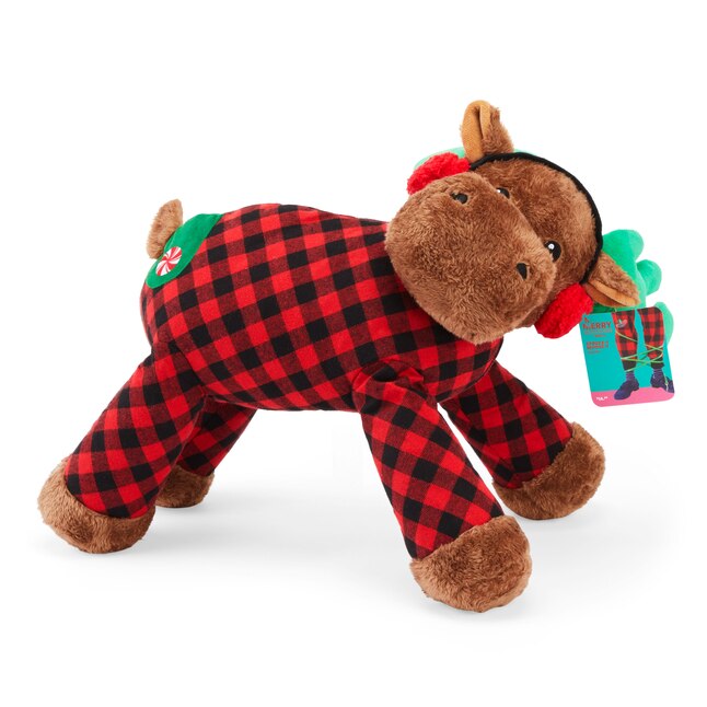 Holiday Moose Plush Dog Toy