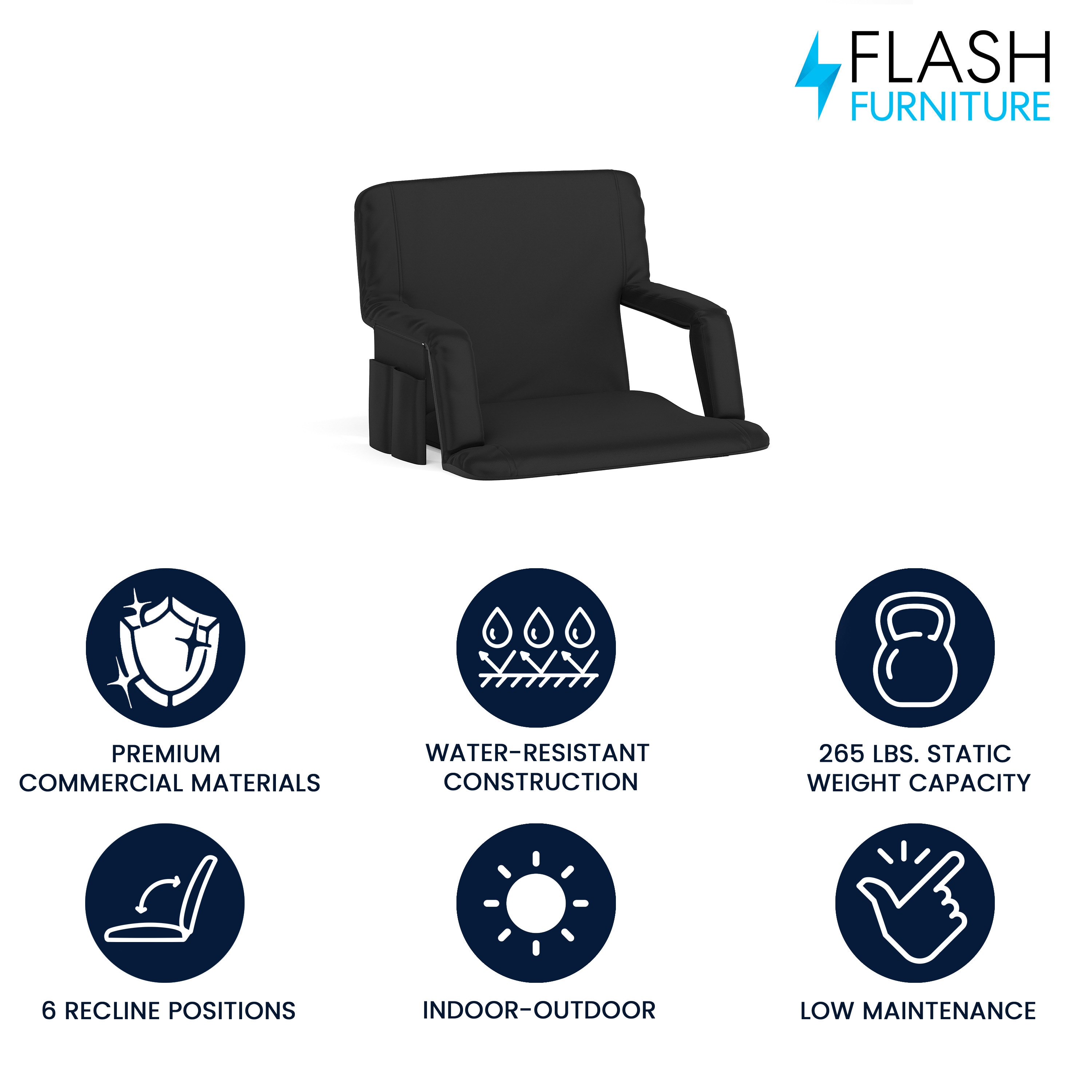 Flash Furniture 840196338316 Bleacher-Cushions - View #2