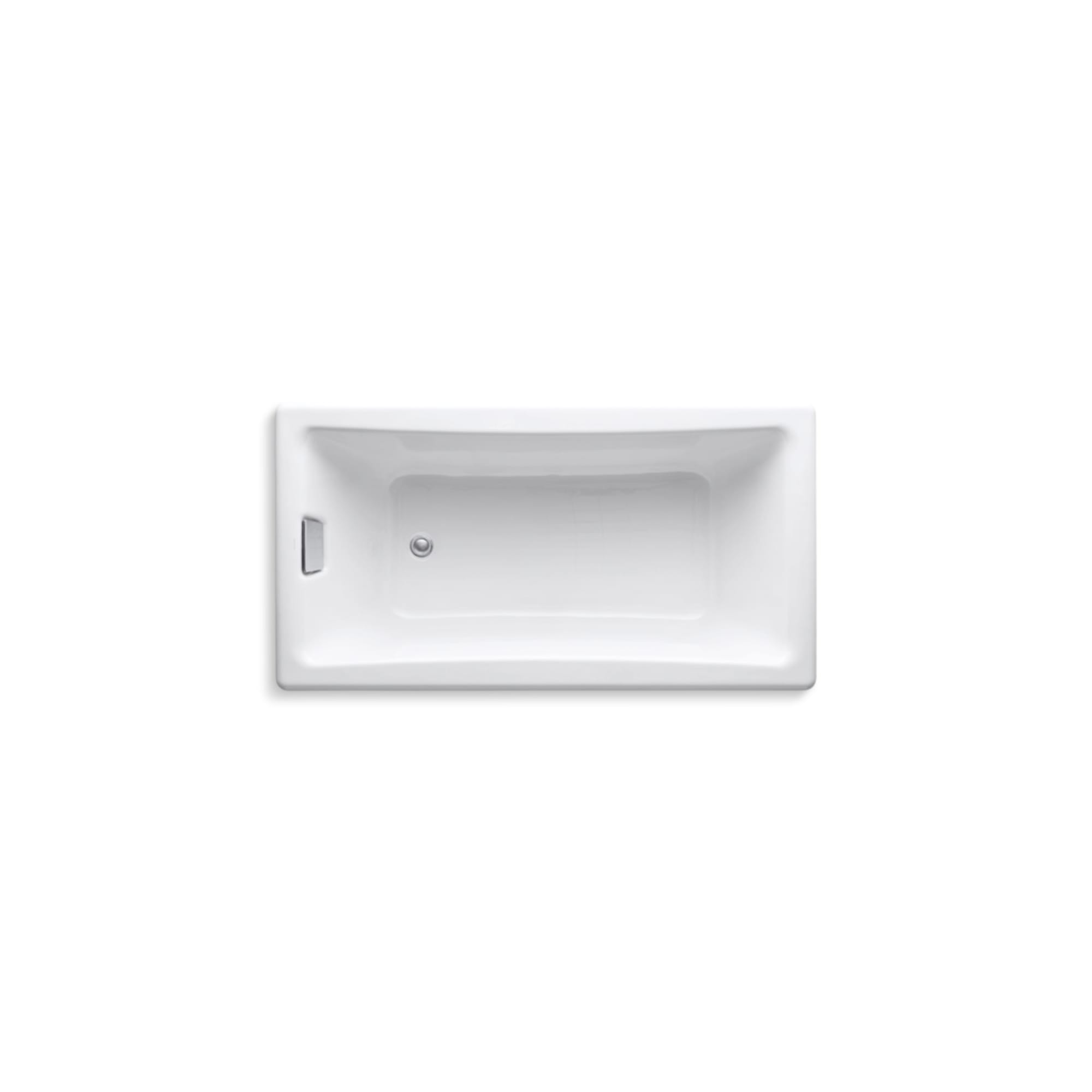 White Cast Iron Alcove Drop-In Soaking Bathtub
