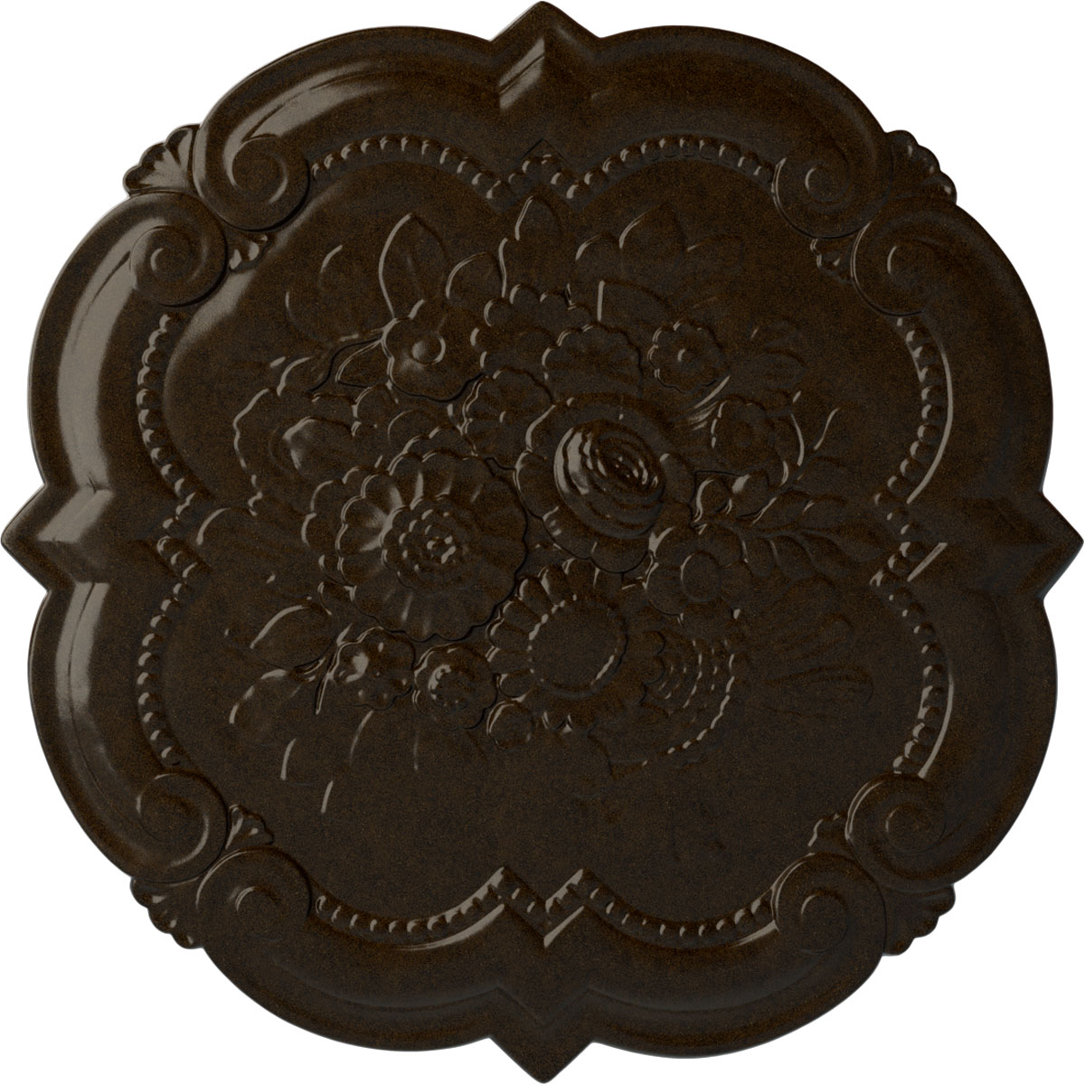 Ekena Millwork CM24VIBZS Victorian 24.38-in W x 24.38-in L Painted Bronze Polyurethane Whole Ceiling Medallion