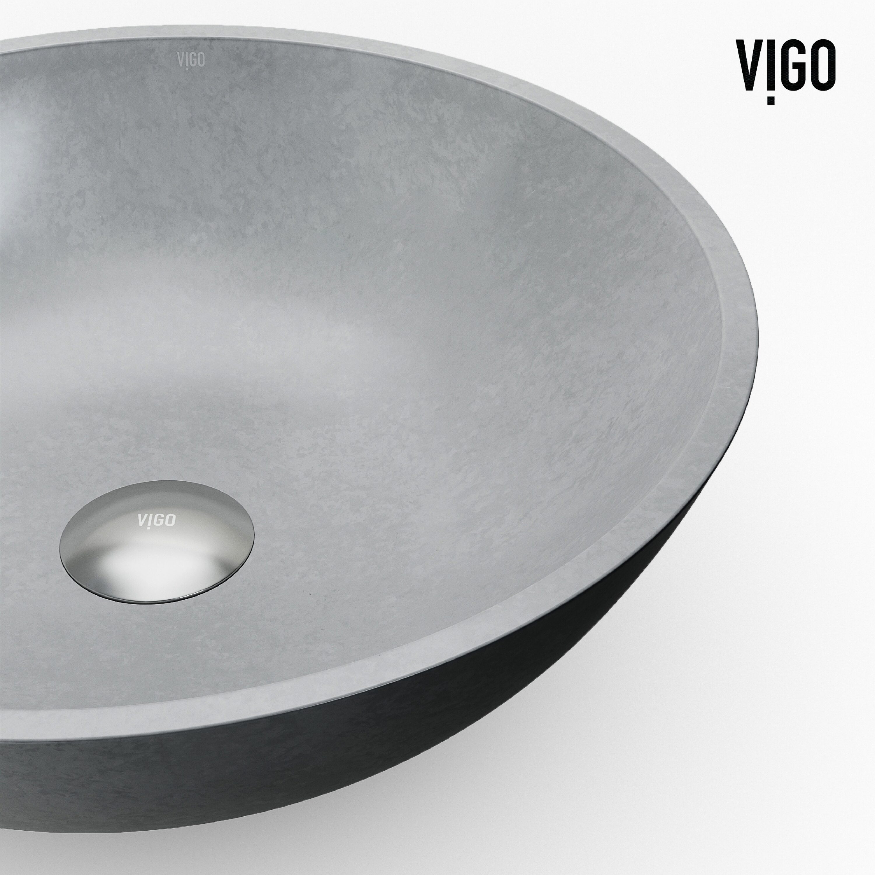 Ravenna Gothic 16" Gray Concrete Round Vessel Sink