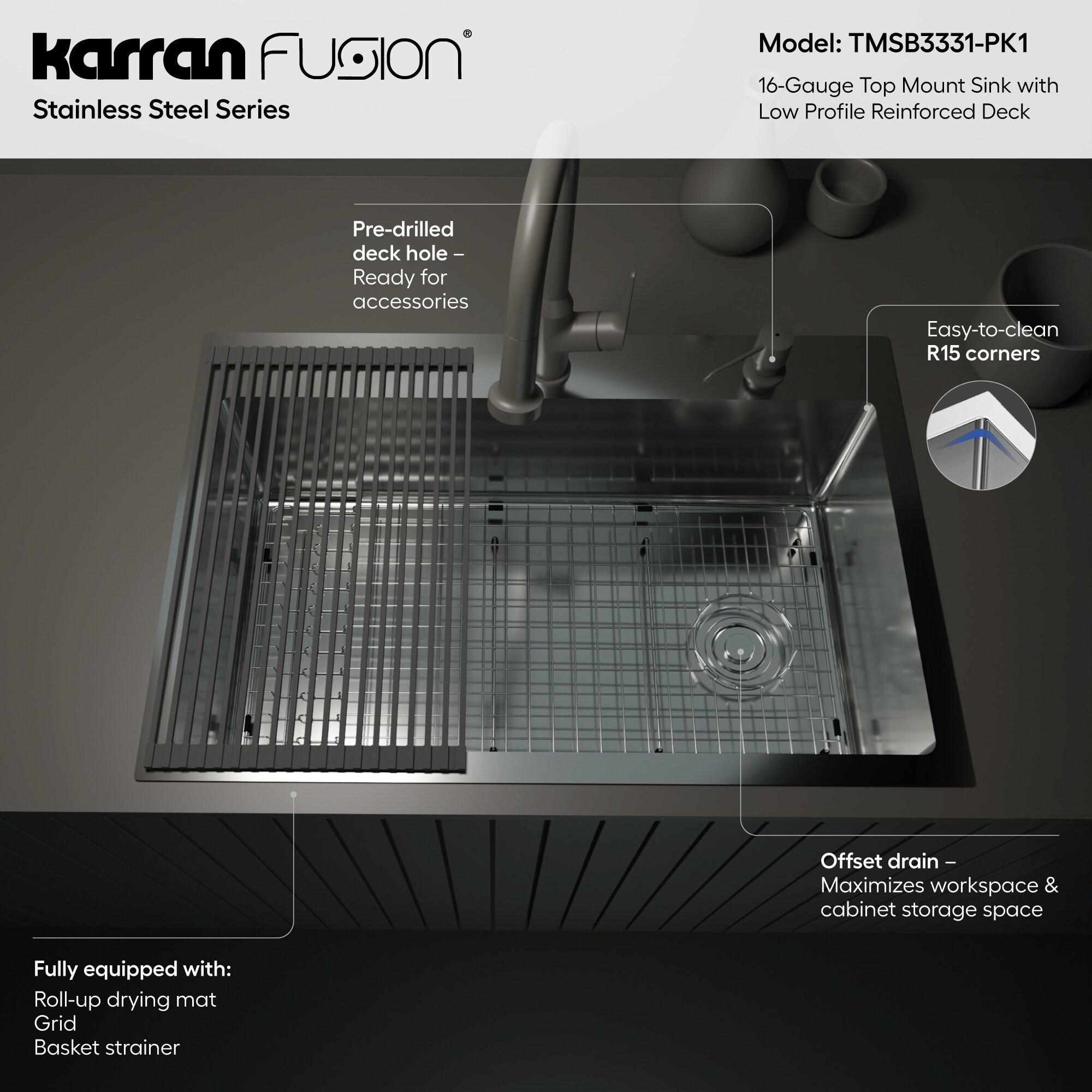 Karran TMSB3331-PK1 Kitchen-Sinks - View #4