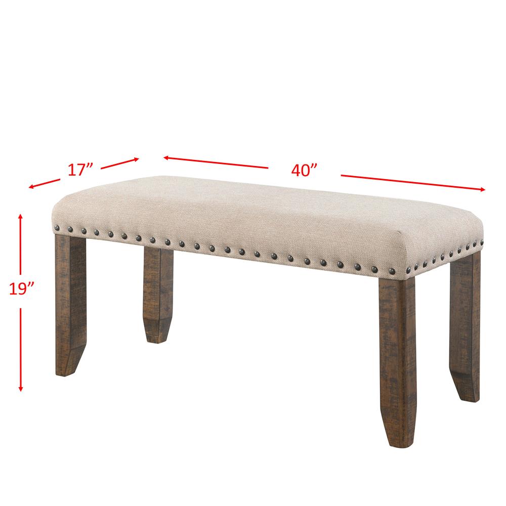 Picket House Furnishings Dex Smokey Walnut/Cream Upholstery Rustic ...