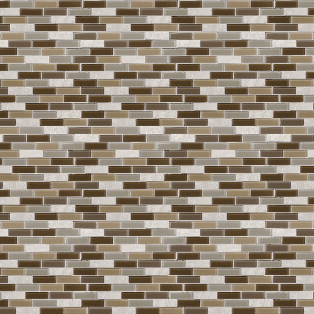 Elida Ceramica LW230131046 Florance 12-in x 12-in Multi-finish Glass/Stone Linear Mosaic Wall Tile (14.535-sq. ft/ Carton)