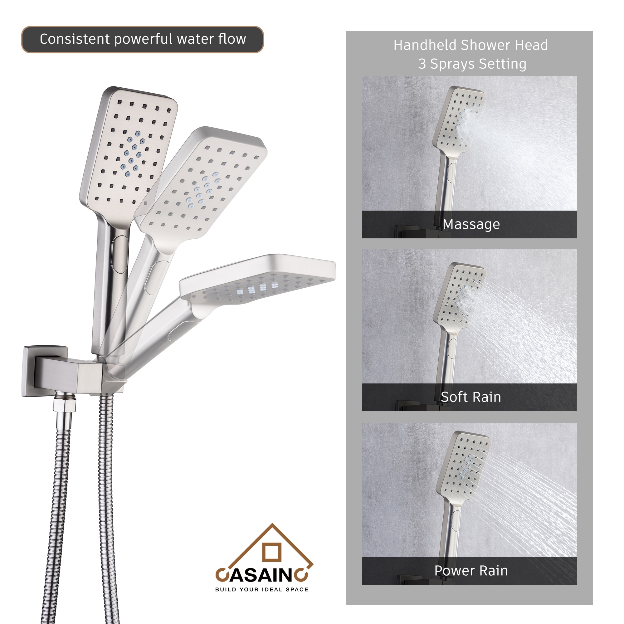 CASAINC EB-W-2-10-BN Showerhead-Bar-Panels - View #2
