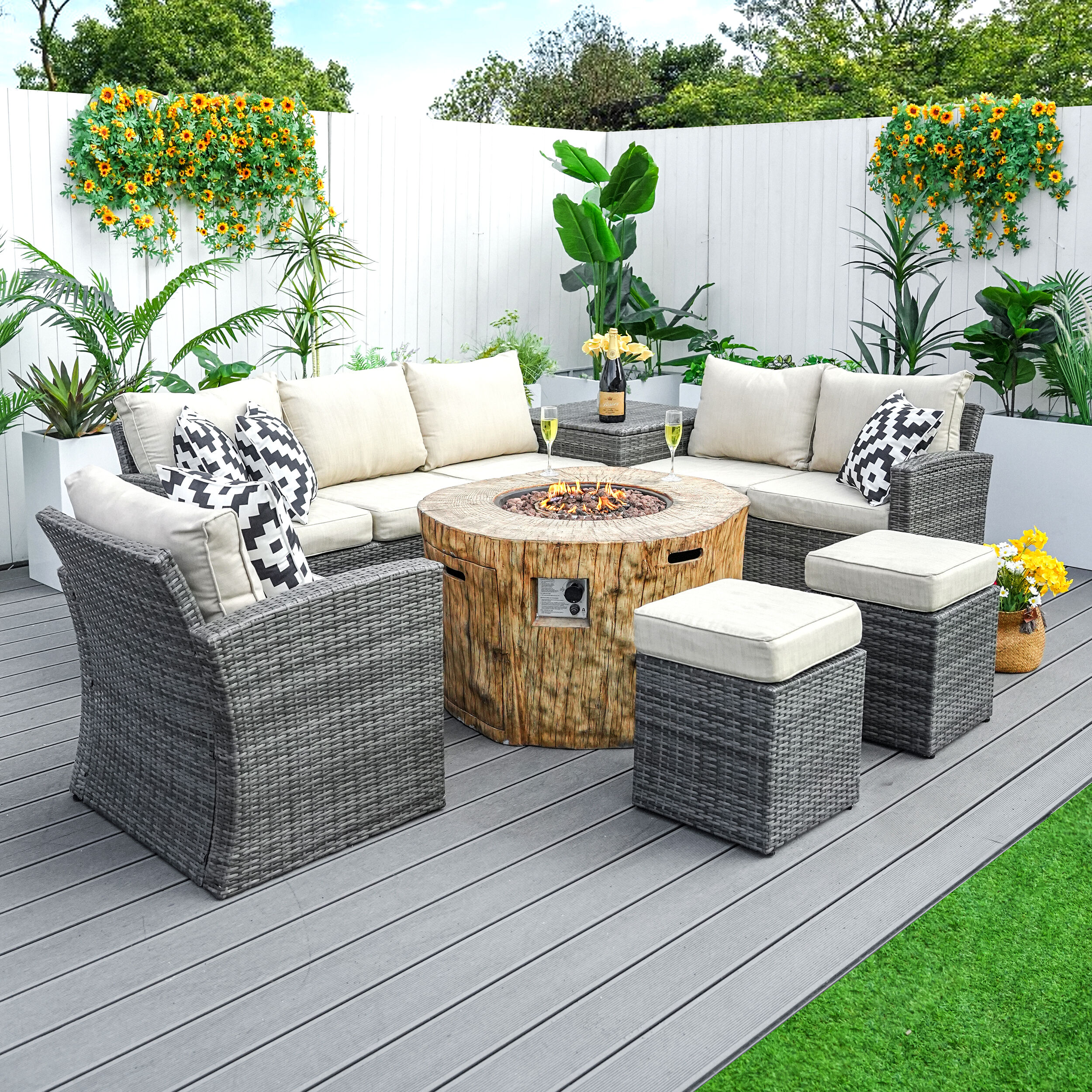Moda Furnishings MAG-1403B-2180-G Patio-Conversation-Sets - View #3