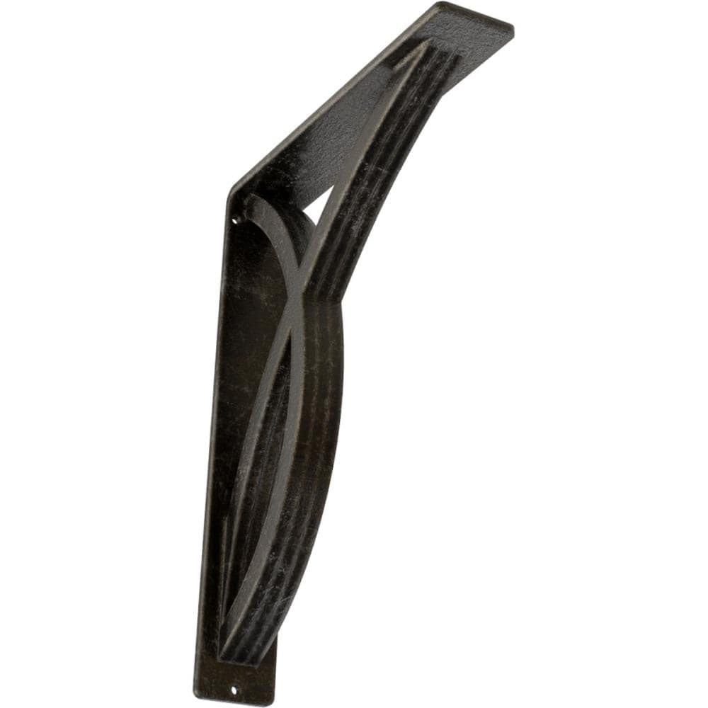 Ekena Millwork BKTM02X10X12TMIAWS Miller 10-in x 2-in x 12-in Gray Wrought iron Countertop support bracket