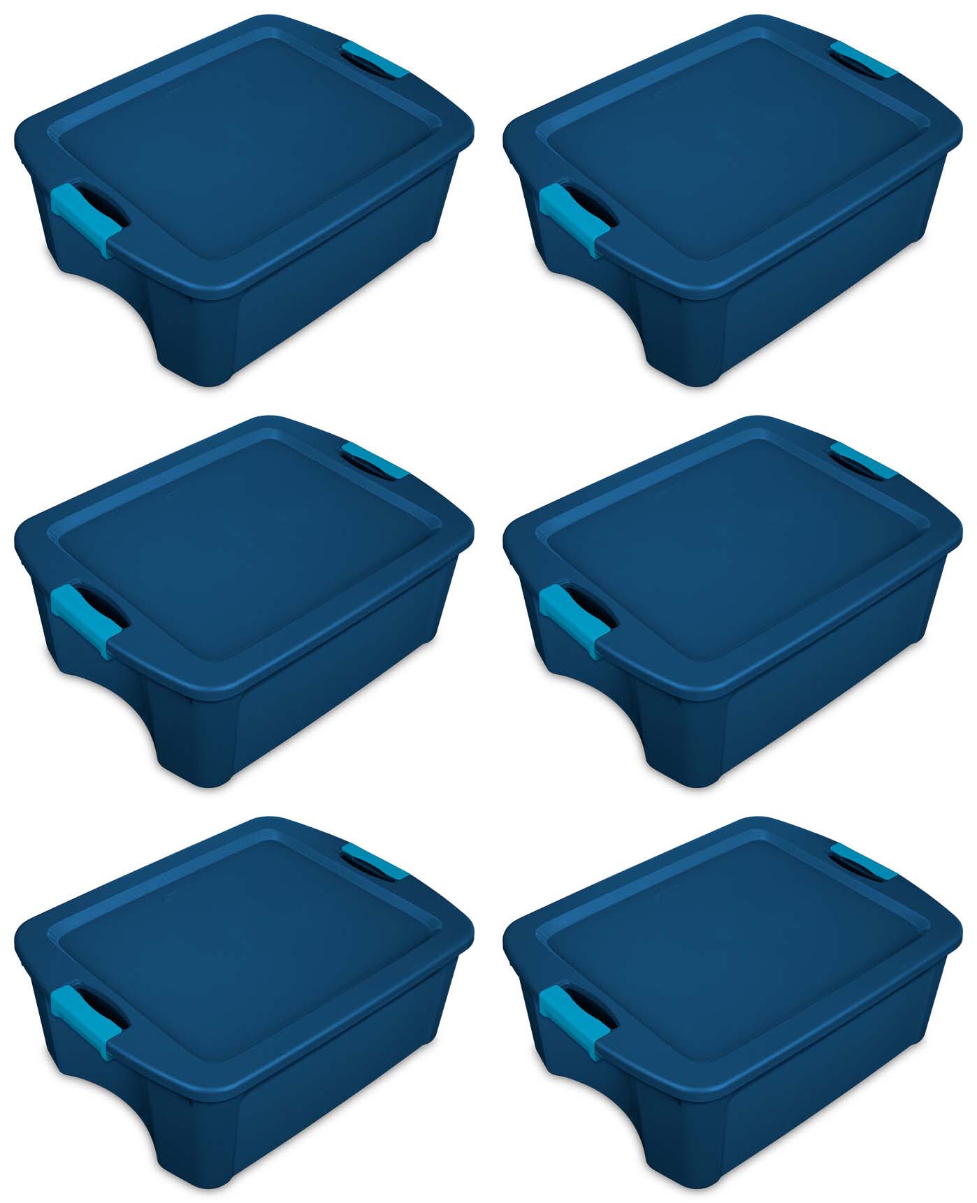 Sterilite 12-Pack Large 30-Gallons Blue Heavy Duty Tote with Standard Snap  Lid in the Plastic Storage Containers department at