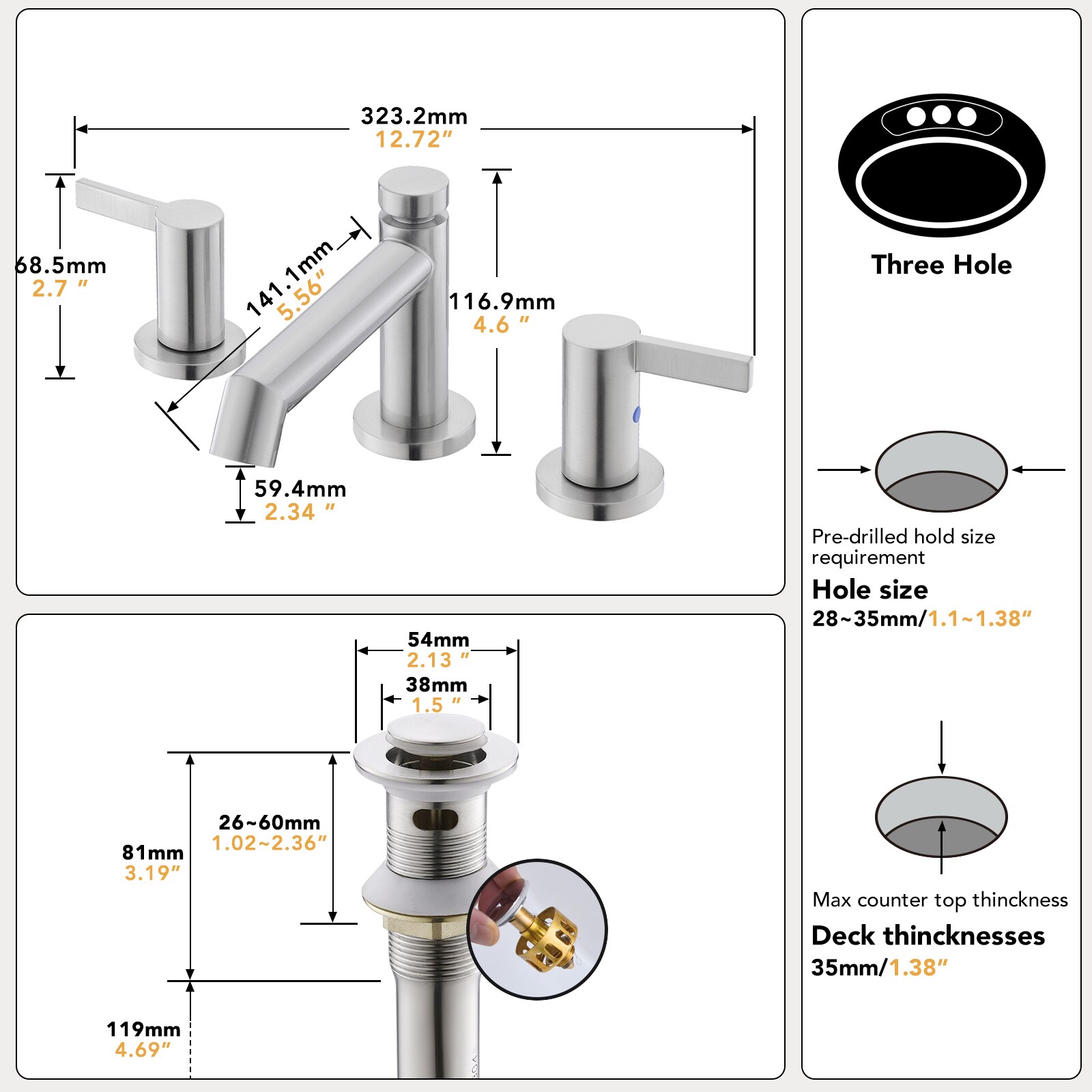 Phiestina LWCWF046-28-BN Lavatory-Faucets - View #5