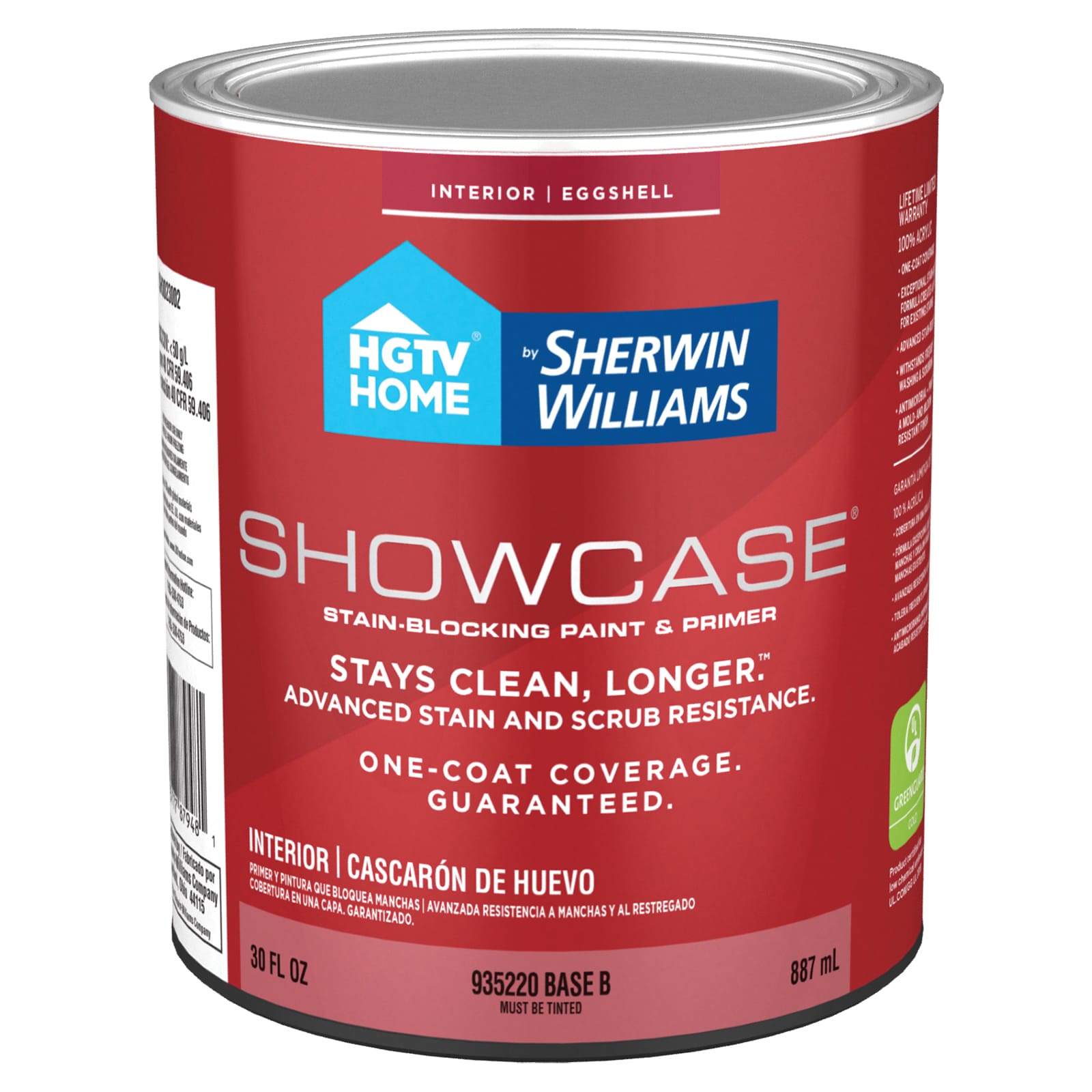 HGTV HOME by Sherwin-Williams SH3023002-14 Showcase Eggshell Base B Tintable Acrylic Interior Paint Paint + Primer ( 1-quart )