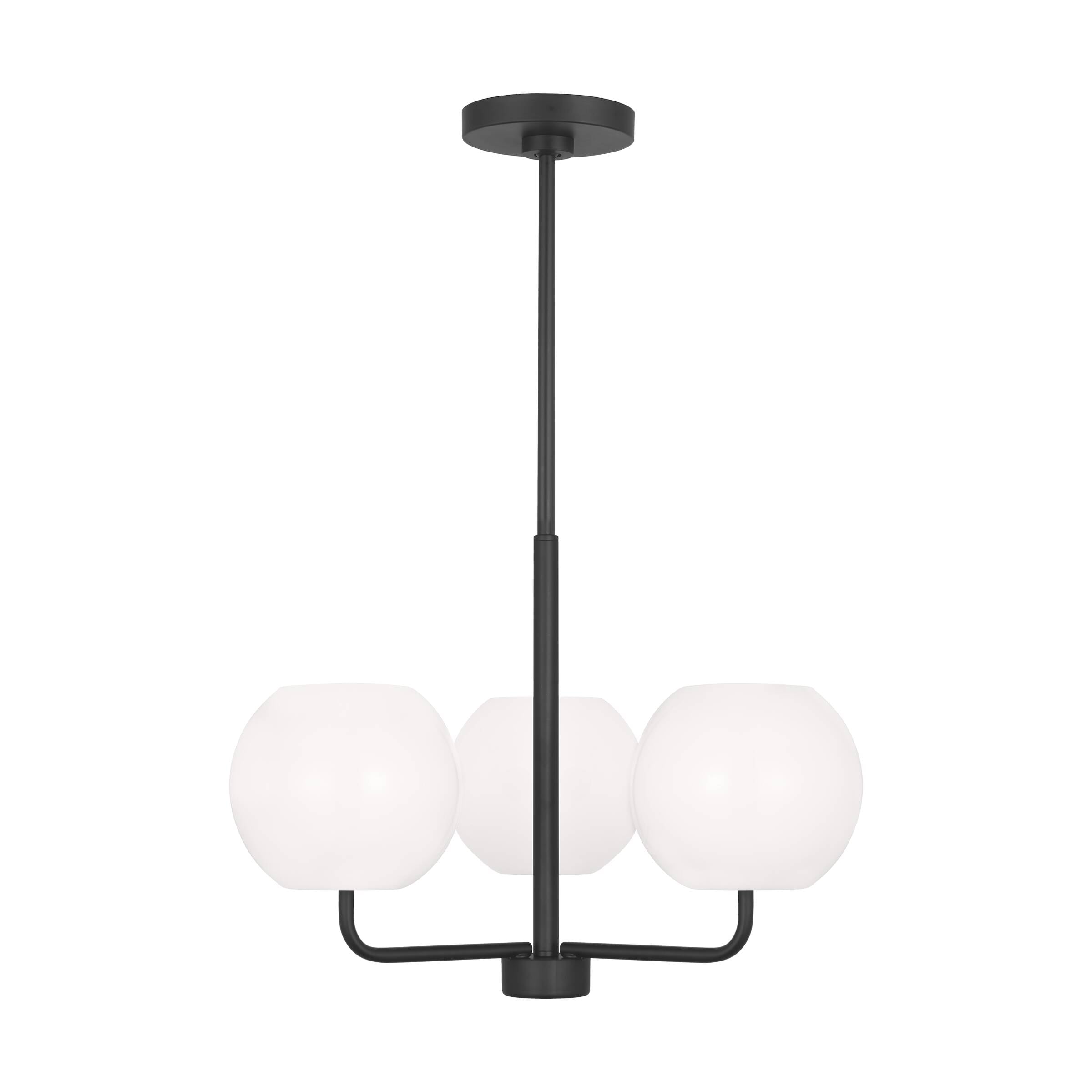 Generation Lighting GLC1043EN3/MBK Rory 3 -Light Black Modern/contemporary For Use in Dining Rooms, Foyers, Living Rooms Chandelier