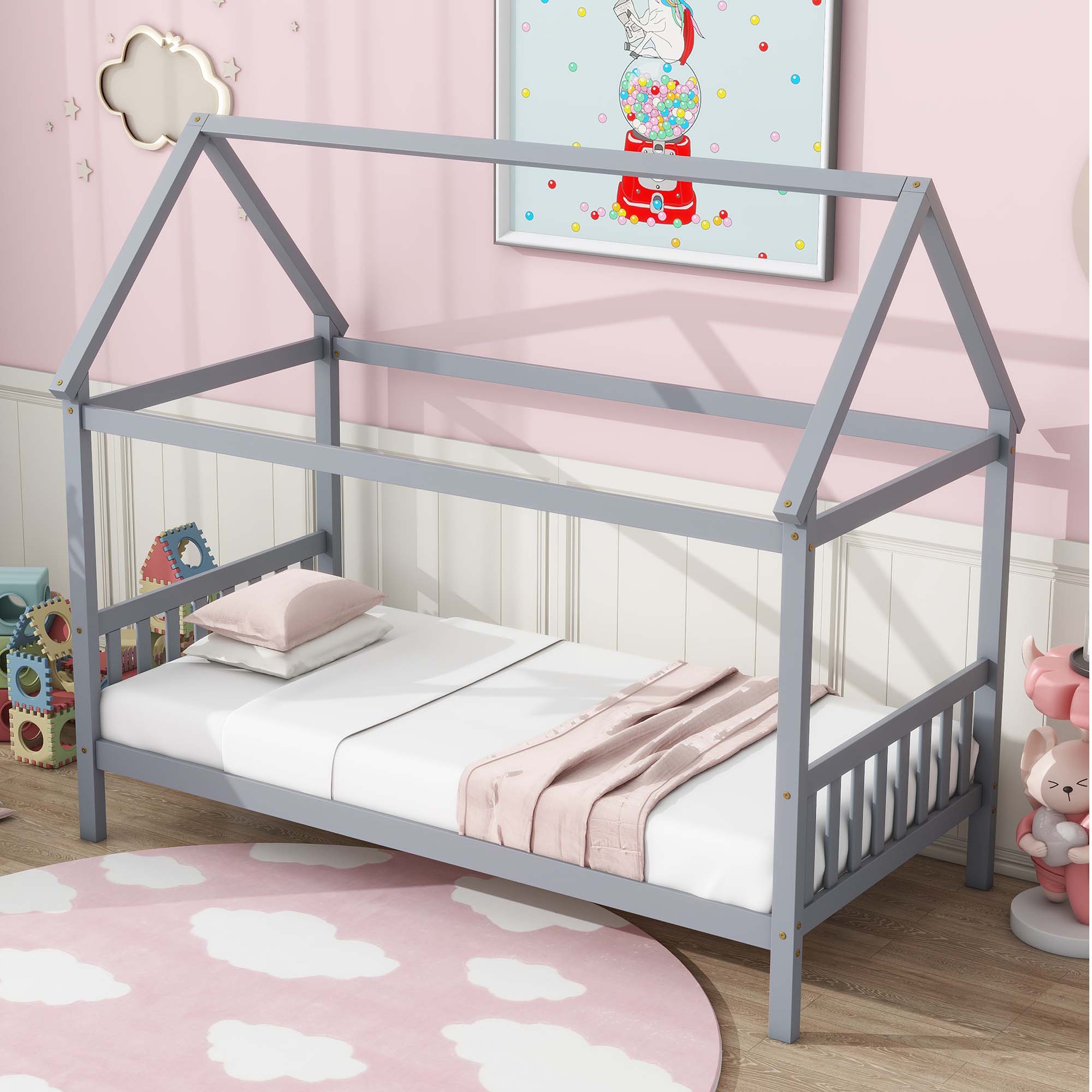 Sunrinx MG11-BD-21 Light Gray Twin over twin Bunk Bed