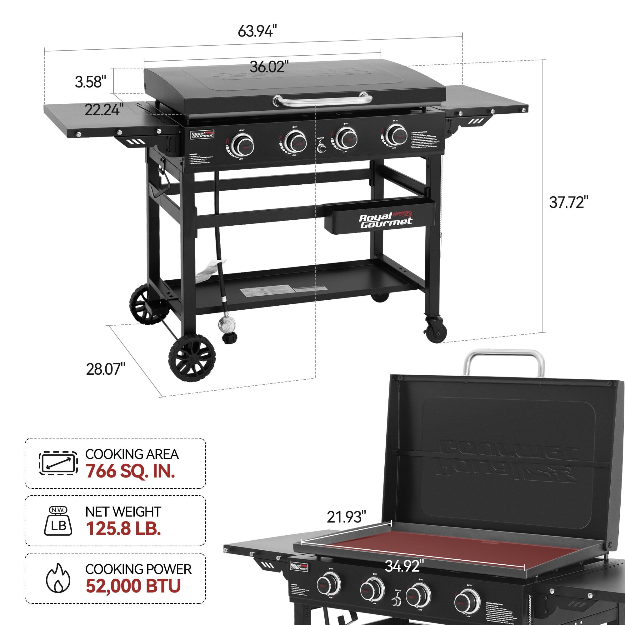Royal Gourmet GB4000P Flat-Top-Grills - View #4