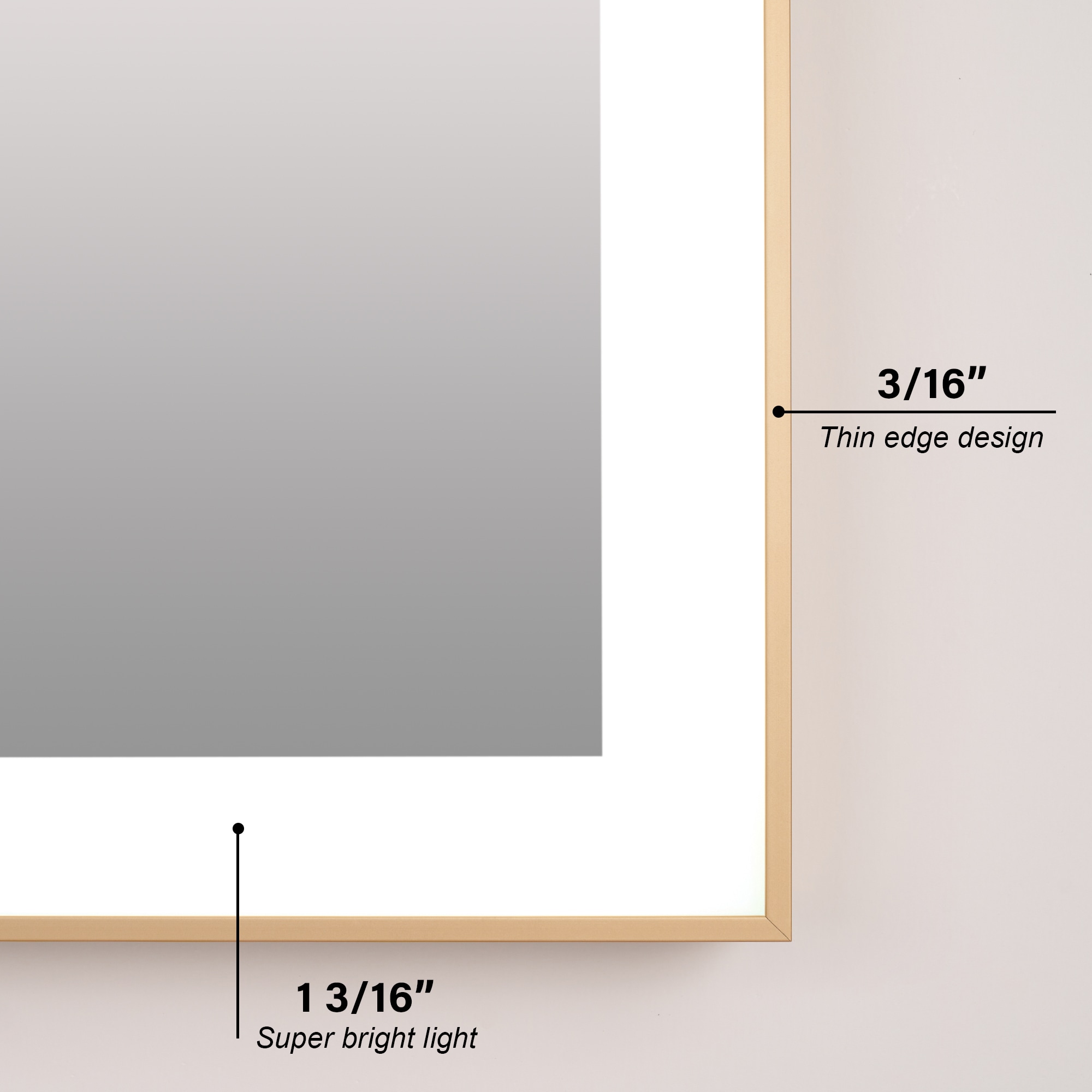 WELLFOR W5FM4032GD Framed-Bath-Mirrors - View #18