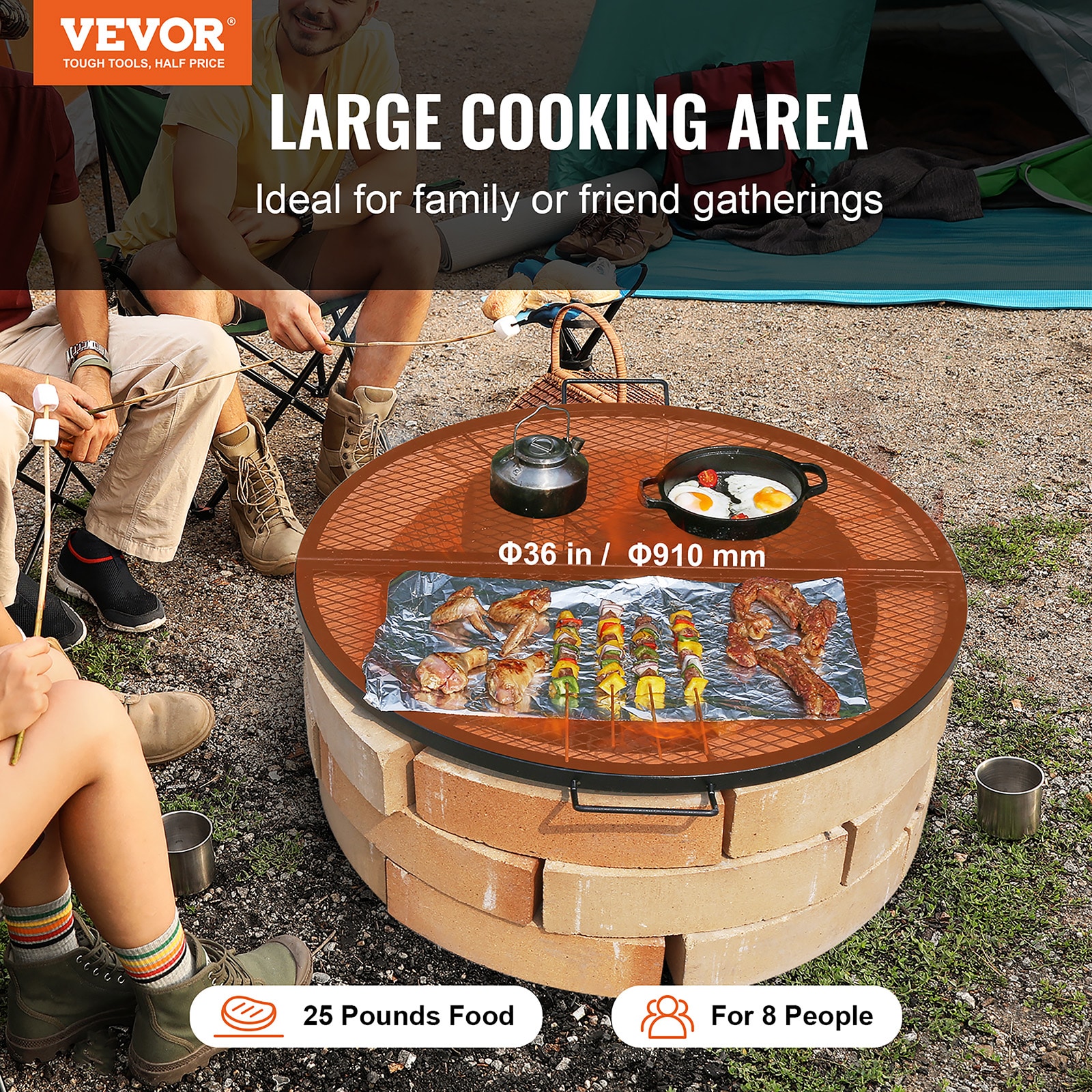 VEVOR YXSKKWCHSKZ36BP0XV0 Gas-Grill-Cookgrates-Warmracks - View #3