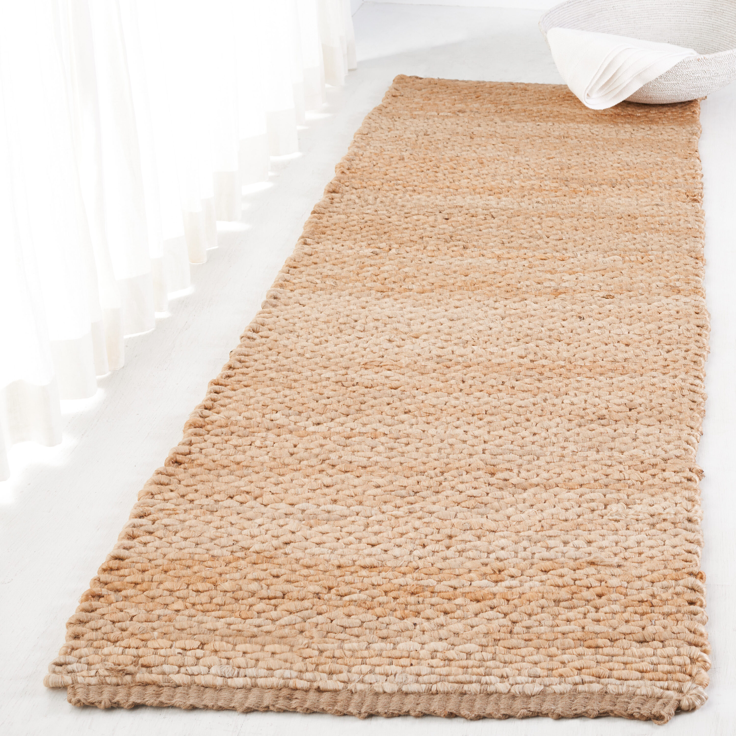  Hyacinth Natural Solid / Tonal 2ft-6in x 8ft Runner Rug