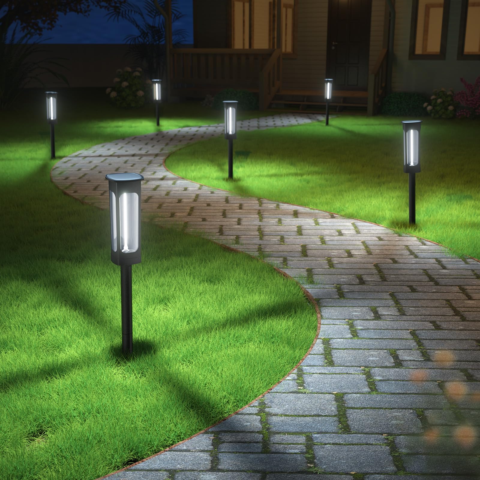 LILILIAN FMY Solar Pathway Lights 8 Pack LED Outdoor Waterproof ...