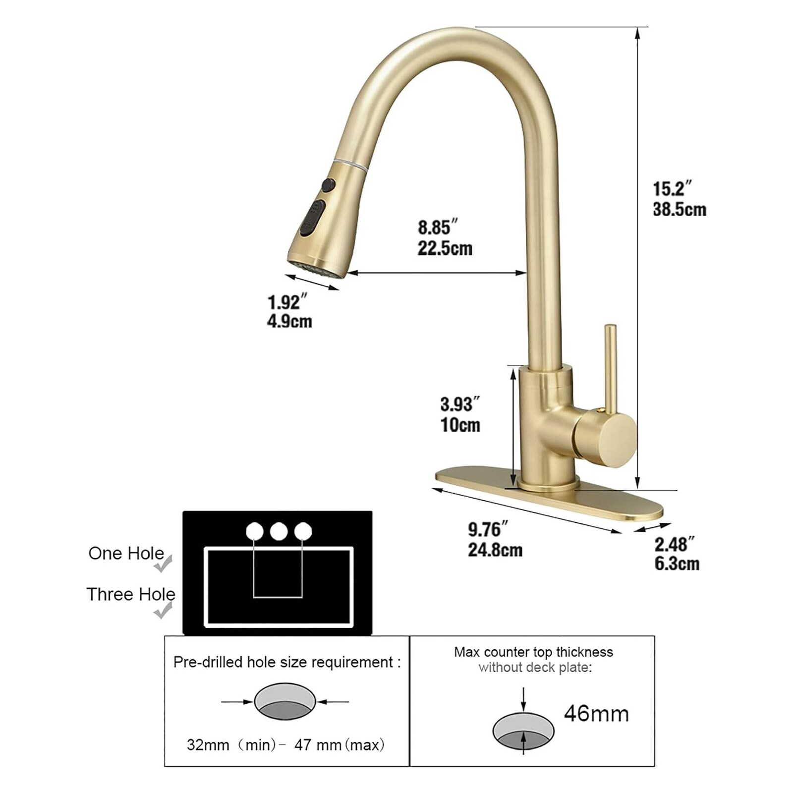 BYH B-KF003-BG Kitchen-Faucets - View #6