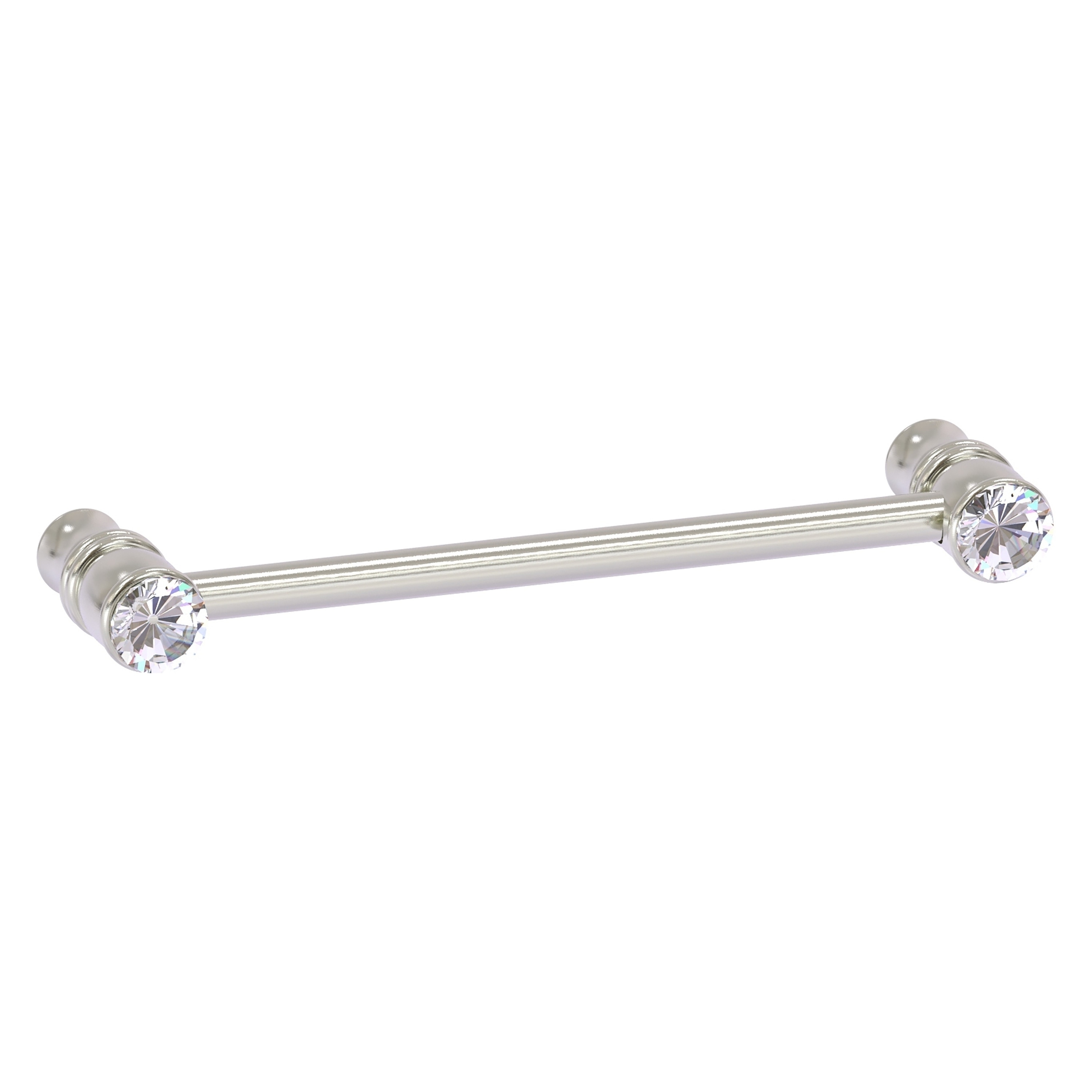 Allied Brass CC-30-5-SN Carolina Crystal 5-in , 128mm Center to Center Satin Nickel Dual Mount Cylindrical Bar For Use on Appliances Drawer Pulls