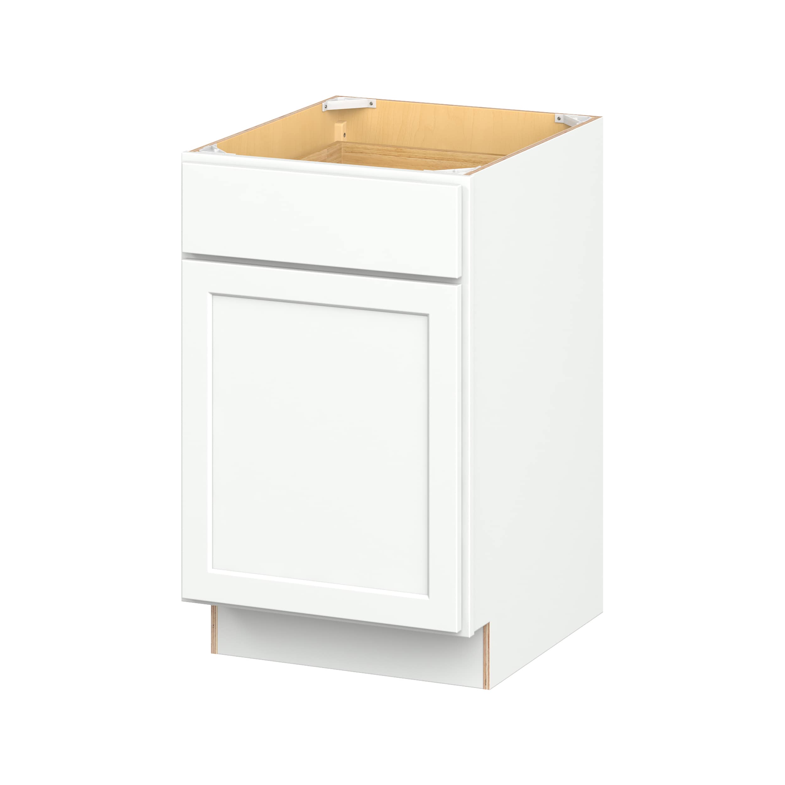 Hugo&Borg B21(L/R)-GL PRO Glendale 21-in W x 34.5-in H x 24-in D Pure White Base Ready to assemble Plywood Cabinet (Recessed Panel Shaker)