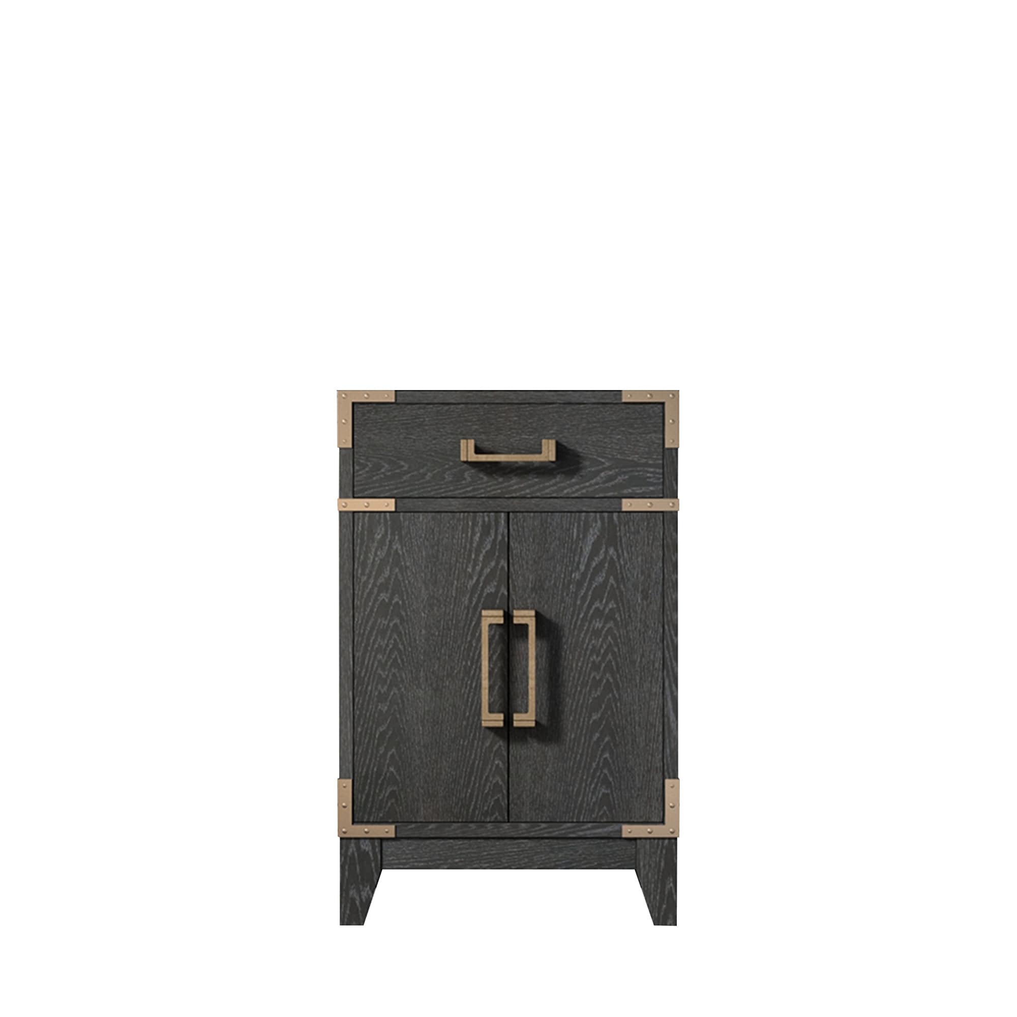 Lexora LVW20SJ000 Wilton 20-in Black Oak Bathroom Vanity Base Cabinet without Top