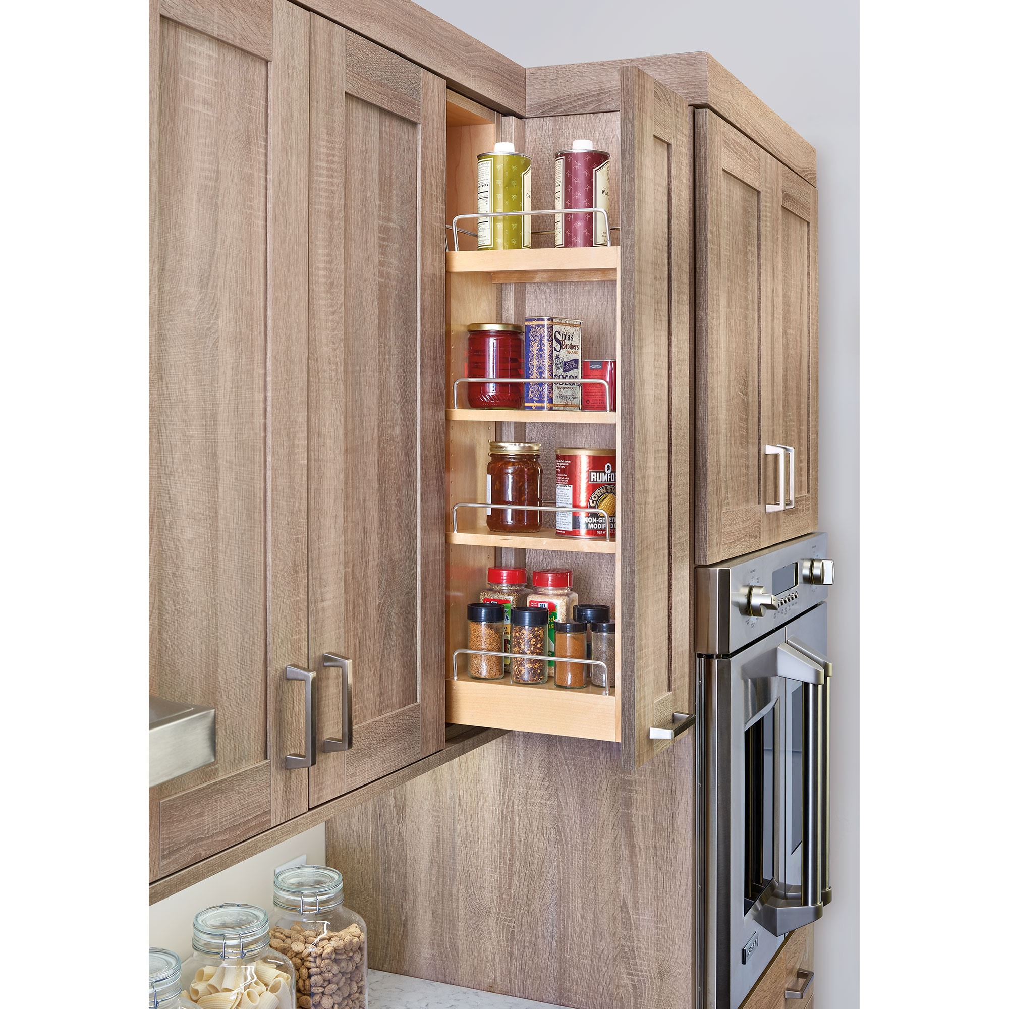 Rev-A-Shelf 27.56-in W x 6.5-in H 1-Tier Cabinet-mount Wood Soft Close Under -sink Organizer in the Cabinet Organizers department at