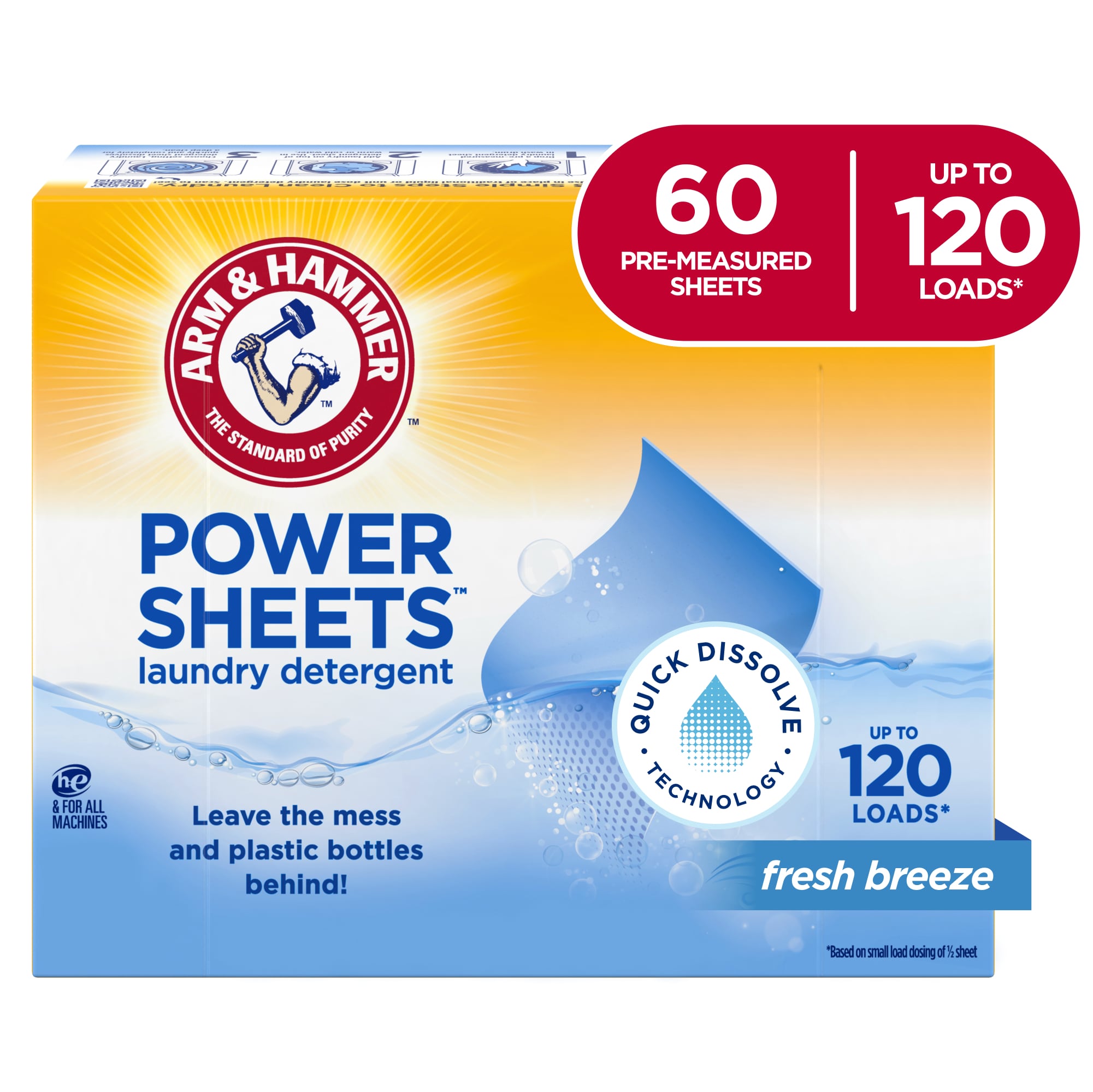 Arm & Hammer 3320000380 60 -Pack Fresh Breeze HE Laundry Detergent ( 60 -Count )