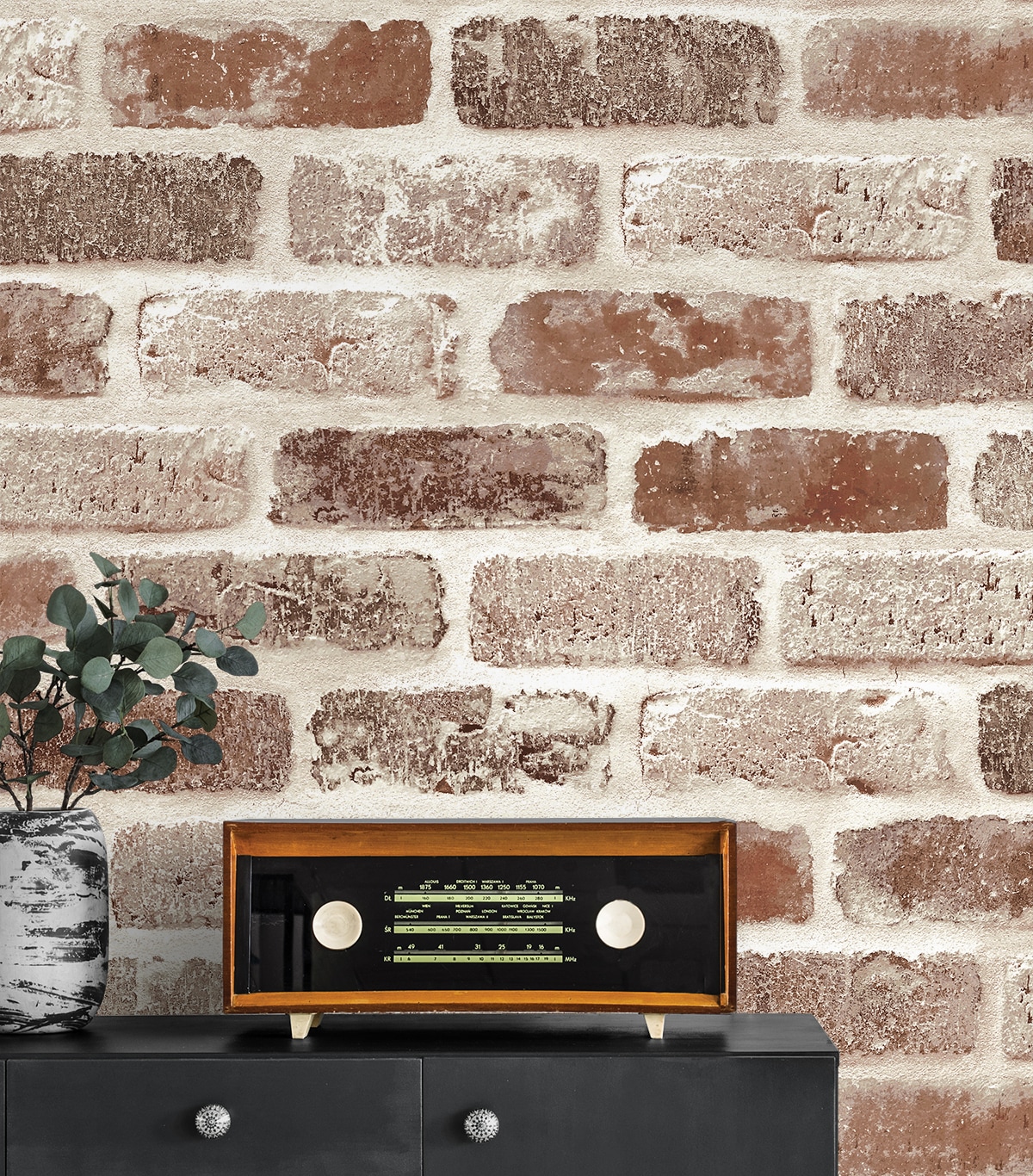Adobe Grey Faux Brick Peel and Stick Wallpaper