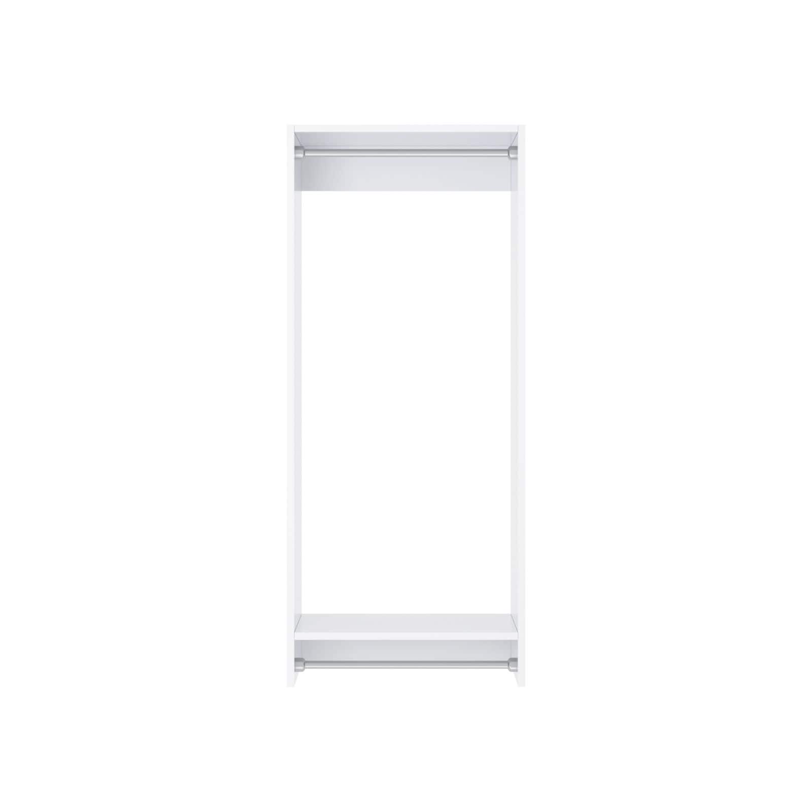 HomLux BD-CCW2H19H 2-Rod 46 in. H x 19.5 in. W x 14 in. D White Hanging Unit 1-Cube Storage Organizer