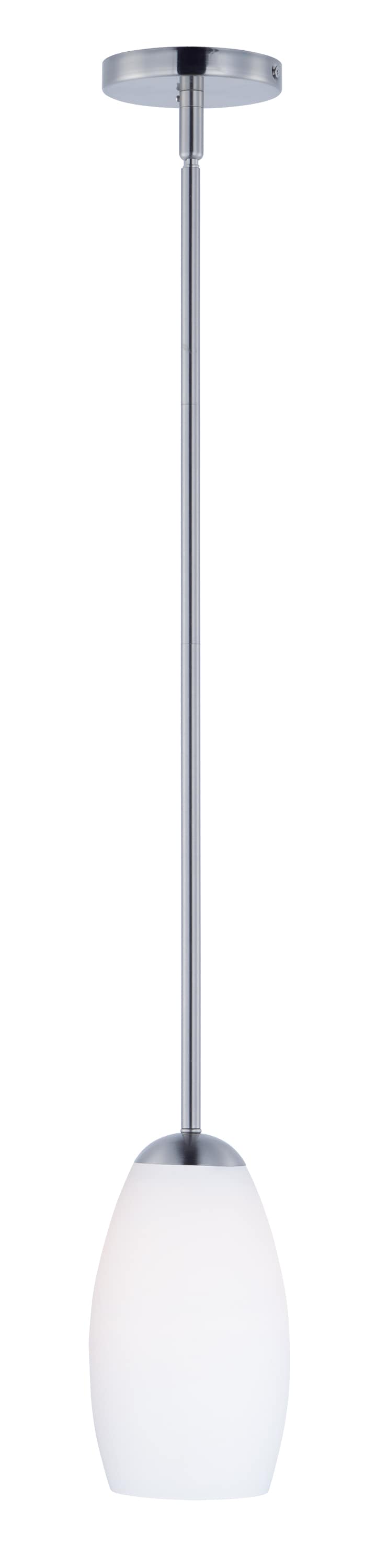 Maxim Lighting 91650SWSN Taylor Satin Nickel Traditional White glass Bowl Mini Hanging Pendant light