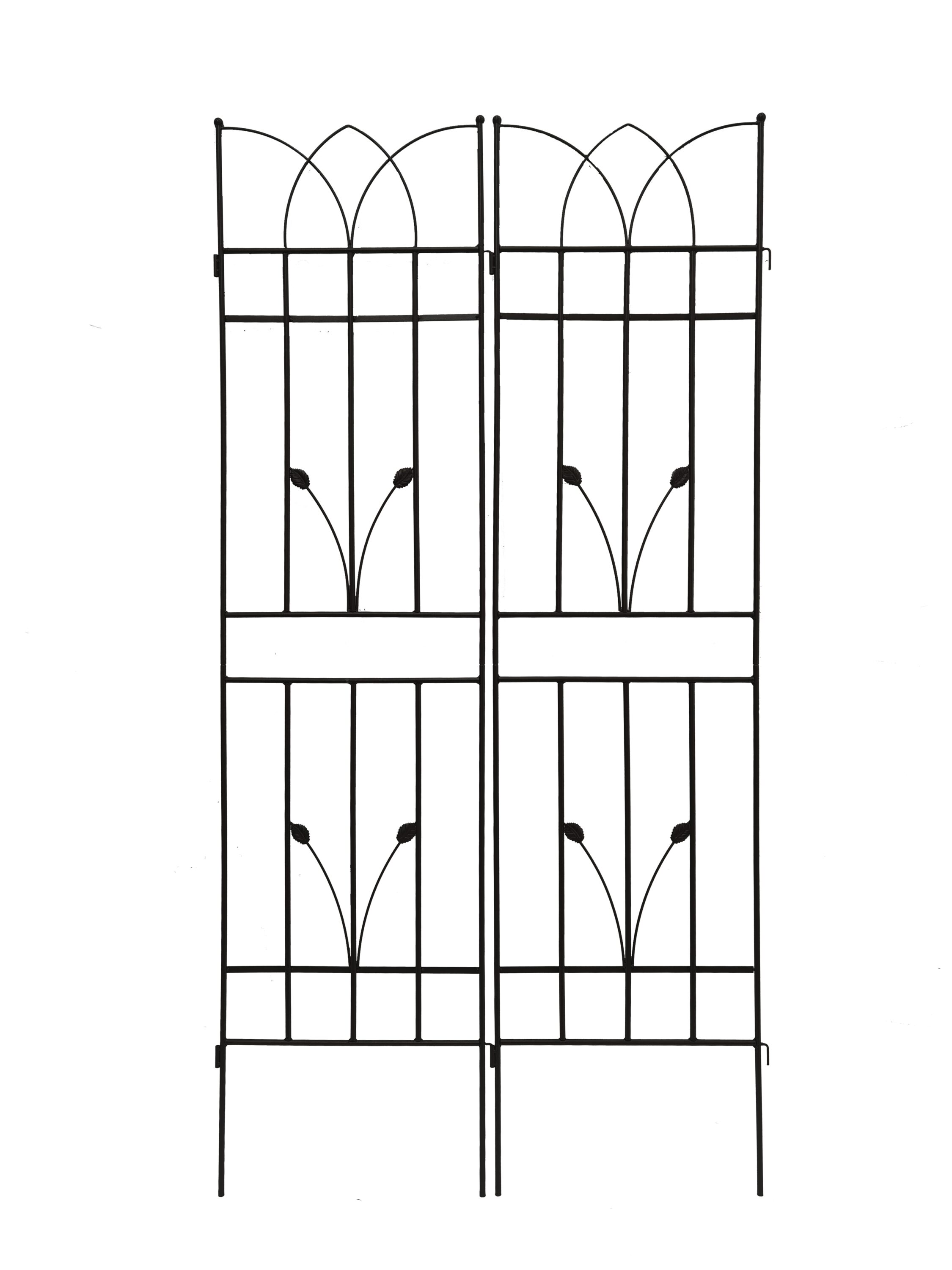Kahomvis GDLIFE-QPT2-482 Garden Trellis 18-Inches W x 71-Inches H Black Iron Garden Trellis For Climbing Plants For Cucumbers For Roses For Tomatoes
